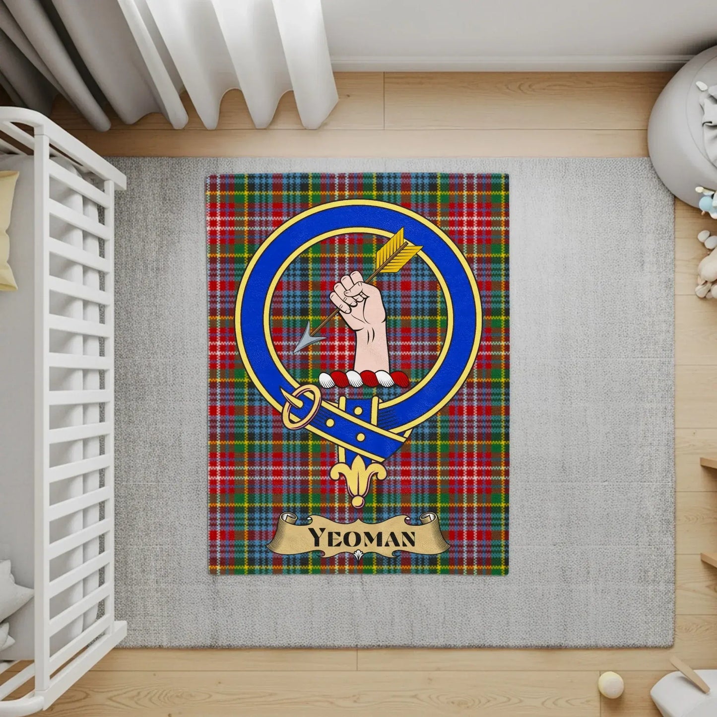 Vibrant Custom Yeoman Clan Tartan Design Rug product
