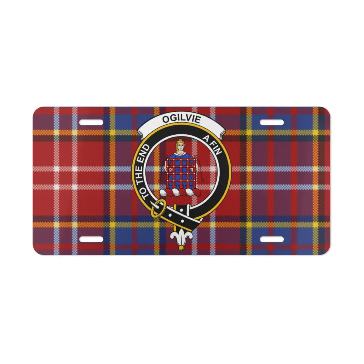 Ogilvie Tartan Personalized License Plate product