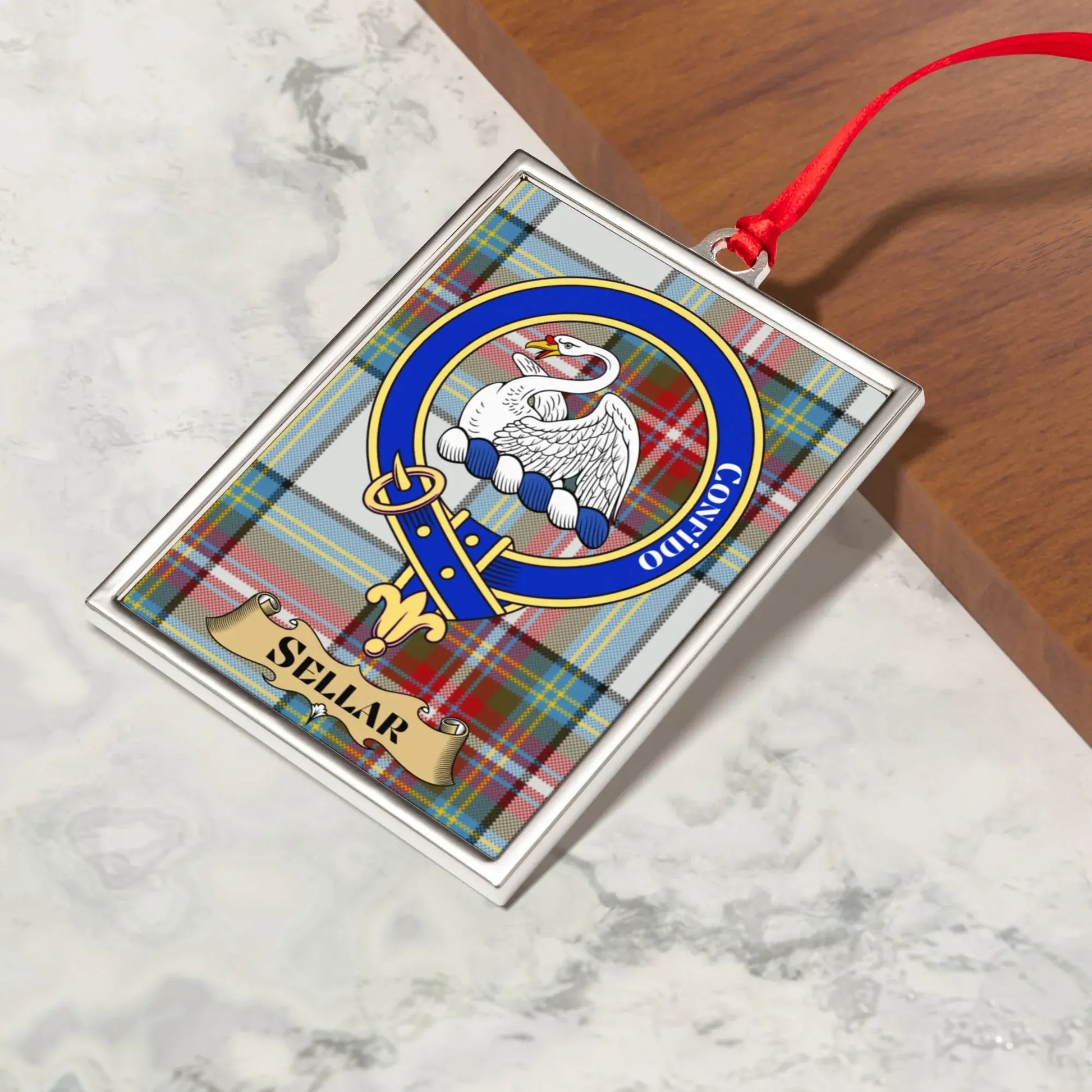 Sellar Clan Crest Tartan Decor Christmas Ornament product type