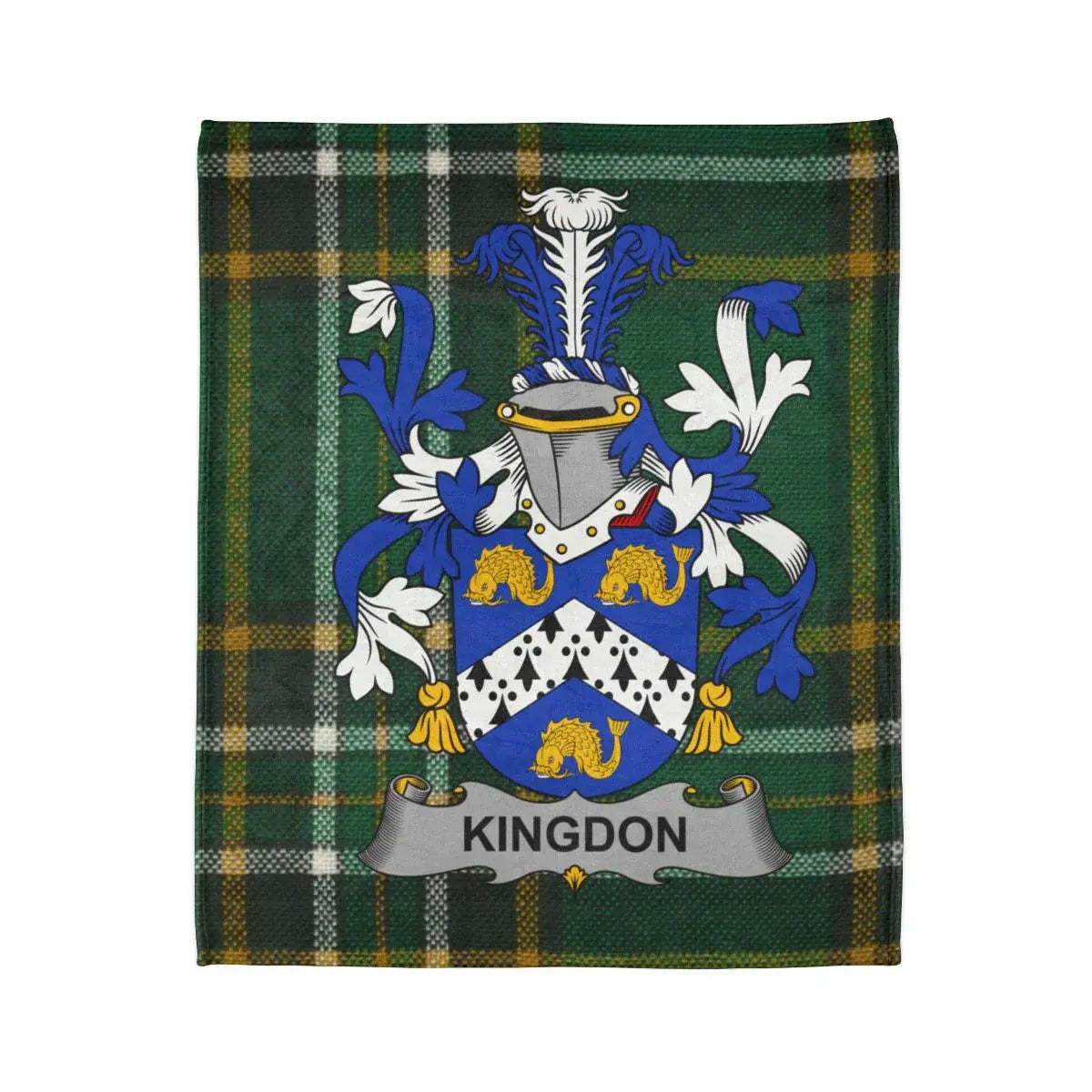 Personalized Family Crest Plaid Blanket Unique Product