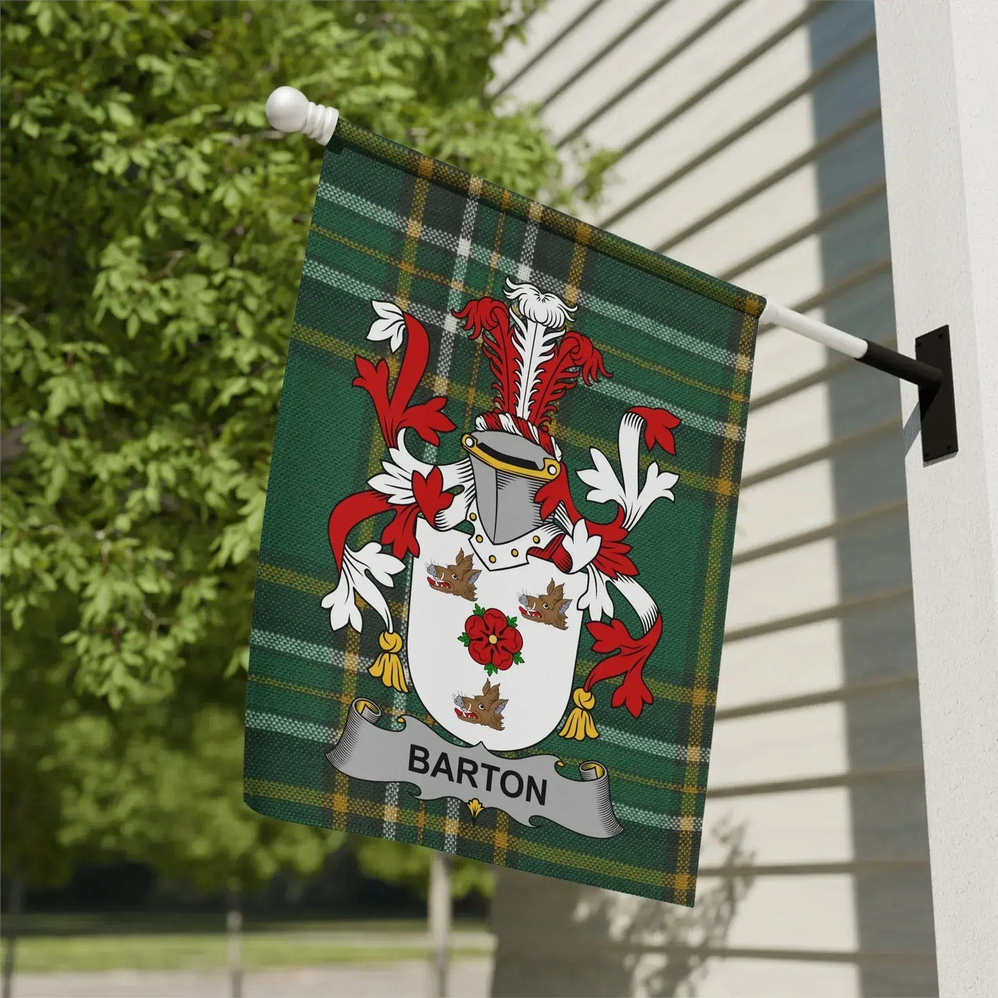 Green Tartan Family Crest House Flag product