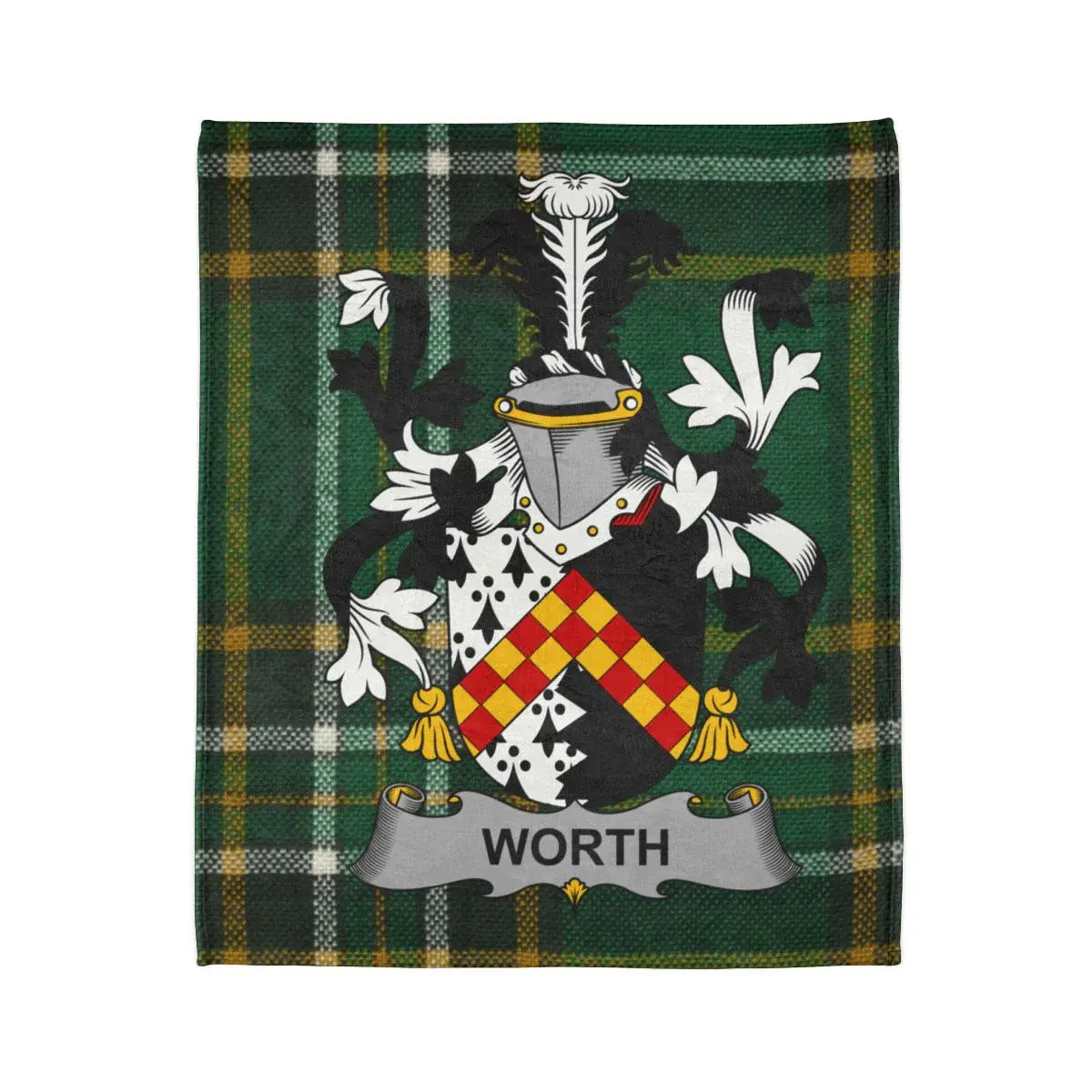 Worth Family Tartan Plaid Coat of Arms Blanket product