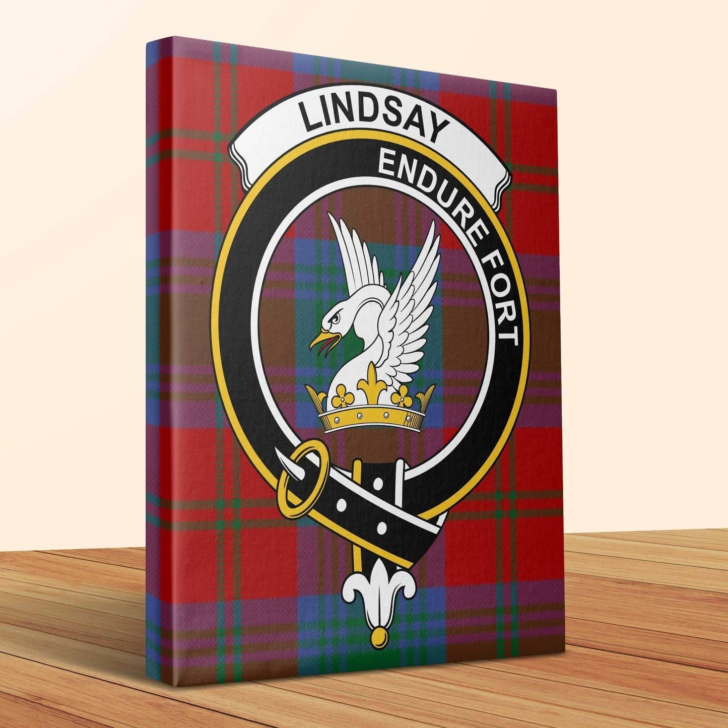 Lindsay Scottish Tartan Crest Canvas Wrap - Celtic Ancestry Gifts