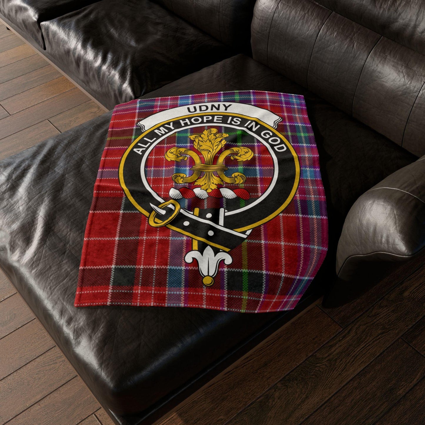 Udny Clan Tartan Blanket – Scottish Crest Throw