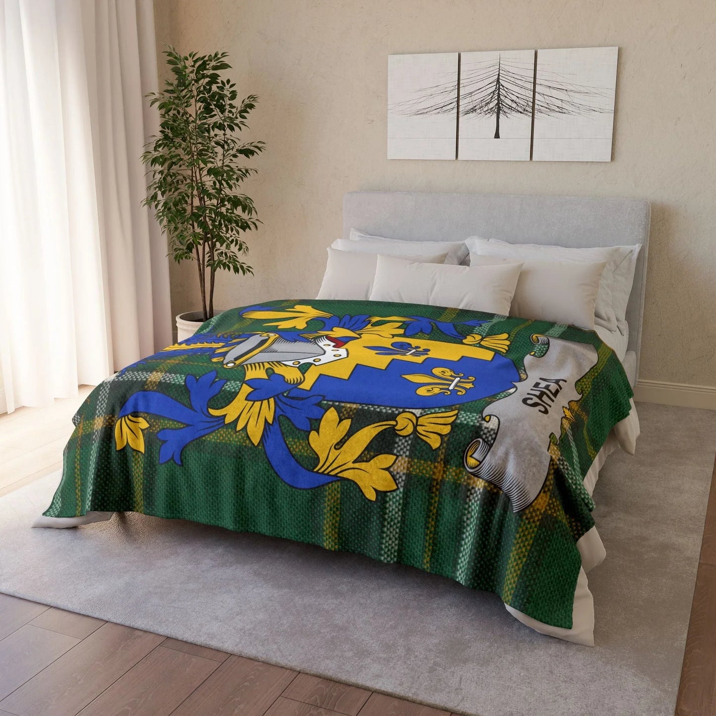 Shea Surname Irish Coat Of Arms Tartan Blanket