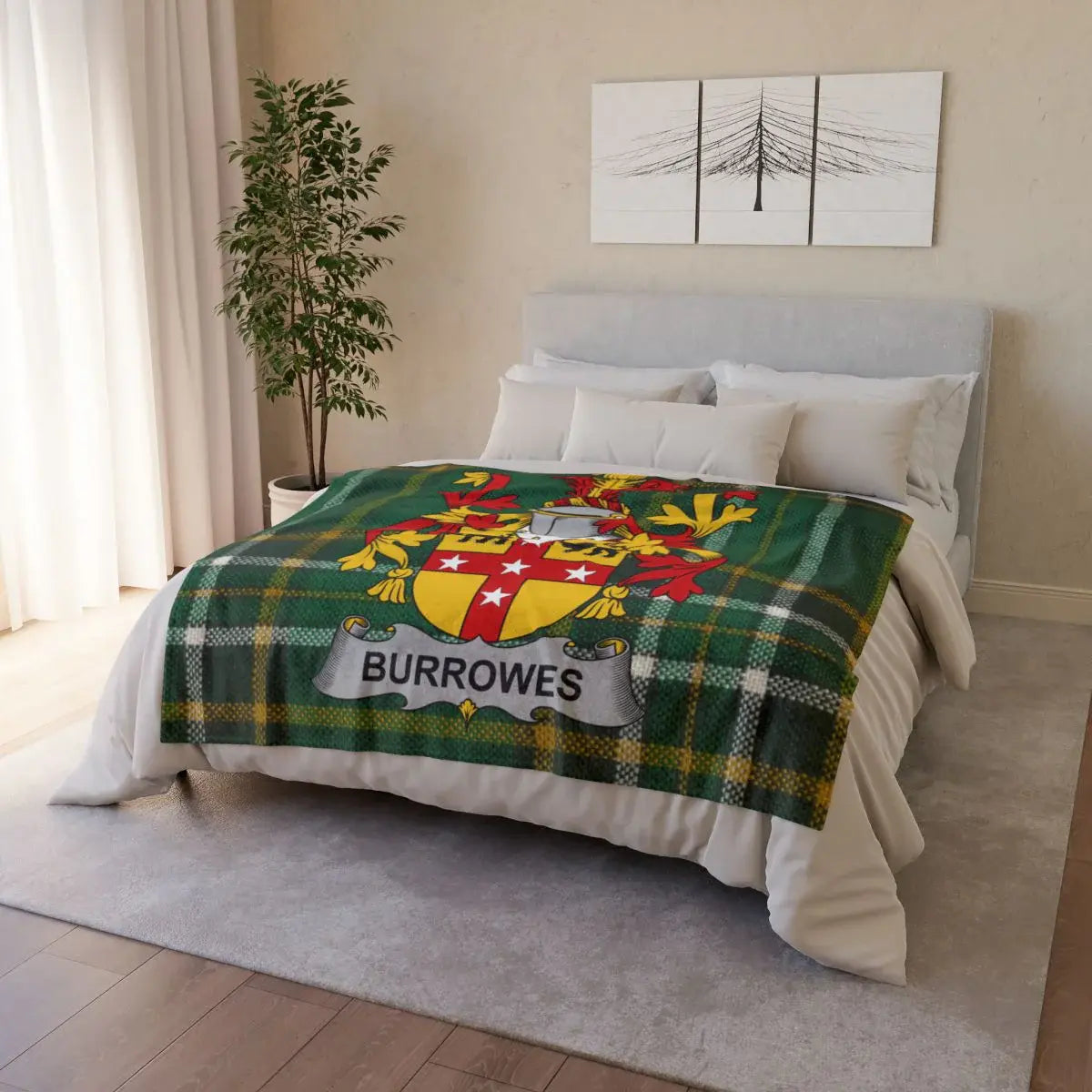 Burrowes Family Crest Tartan Design Blanket product