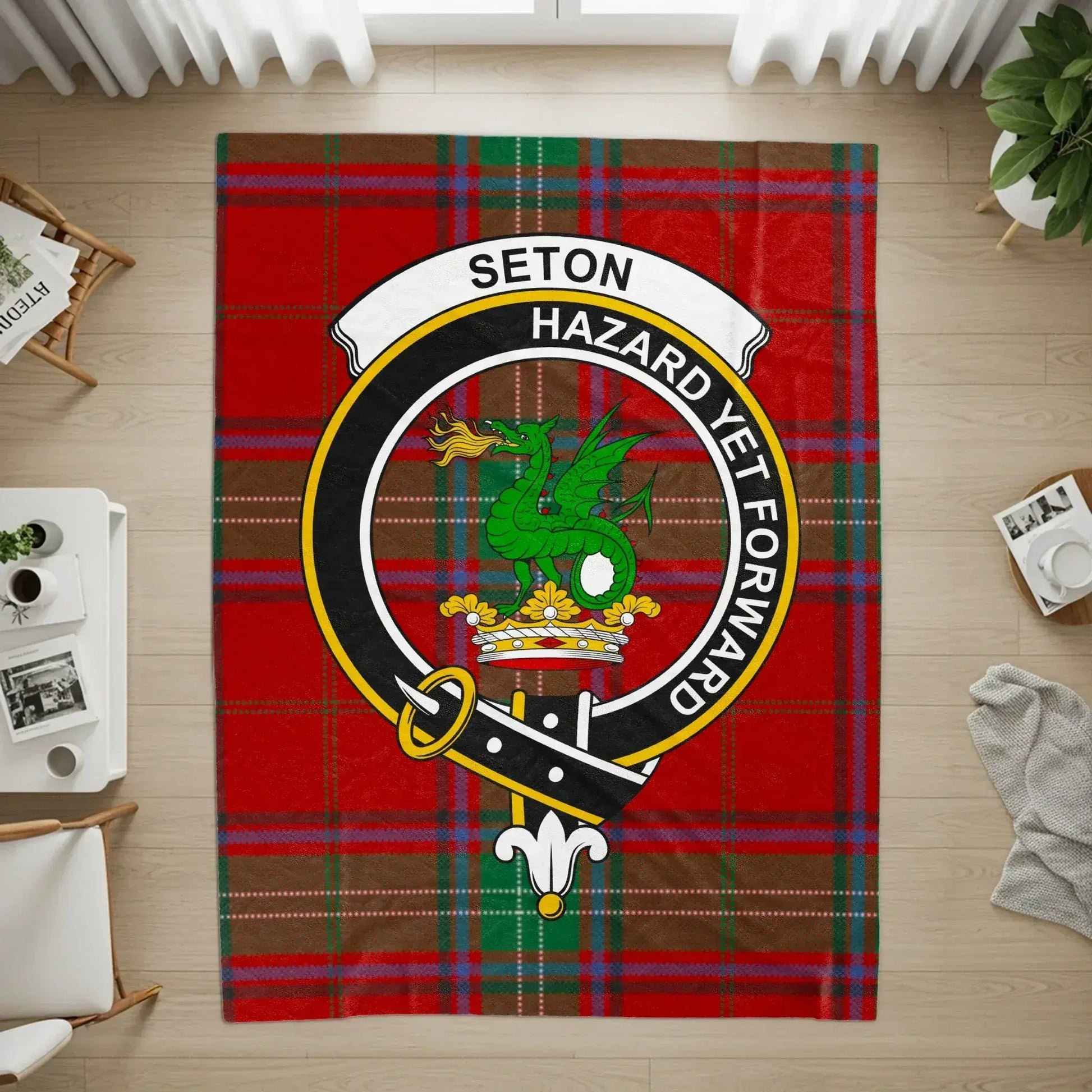 Seton Hazard Yet Forward Red Plaid Rug product