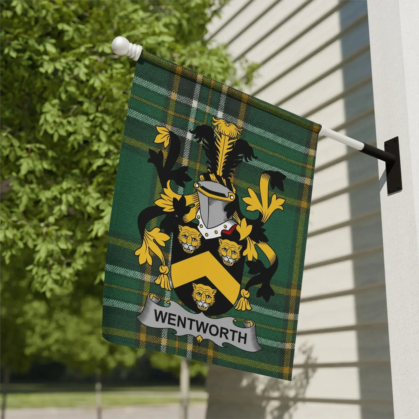 Wentworth Family Crest Flag Adorned Symbolic Product