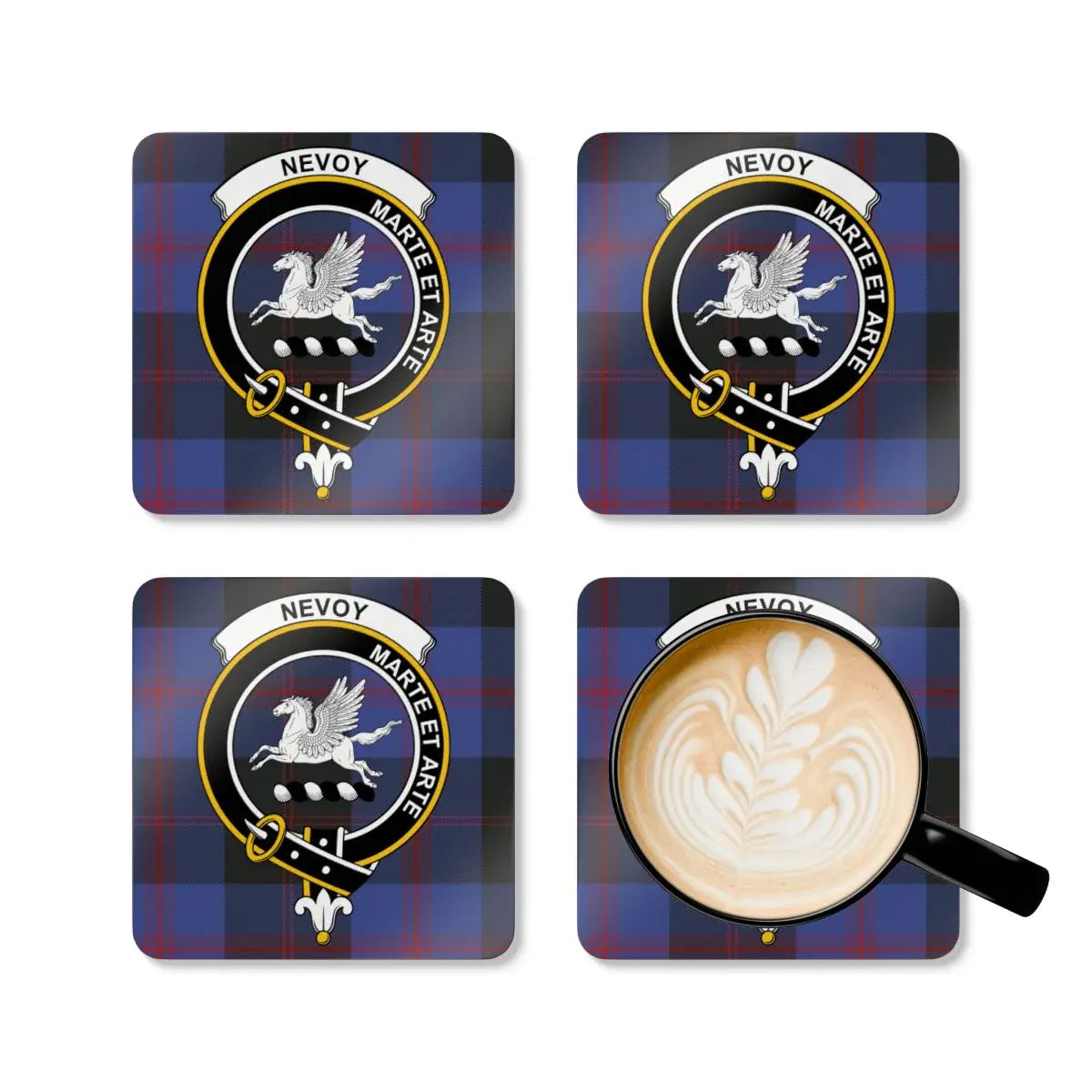 NEVOY Martee Arie Plaid Pattern Coaster Set product type