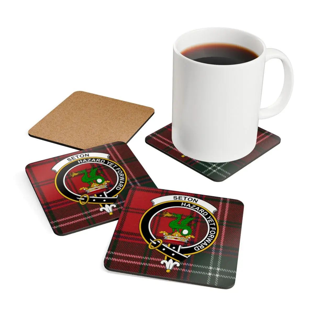 Scottish Clan Seton Tartan Plaid Coffee Mug Coaster product
