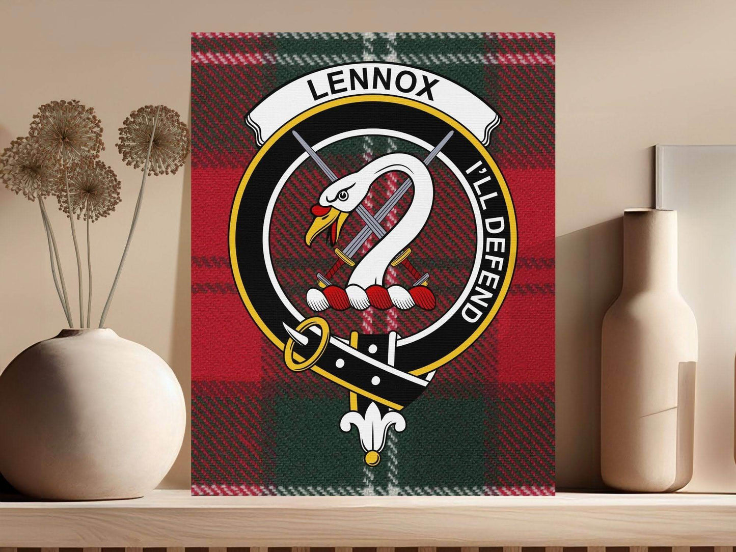 Lennox Scottish Tartan Crest Canvas - Celtic Ancestry Gifts