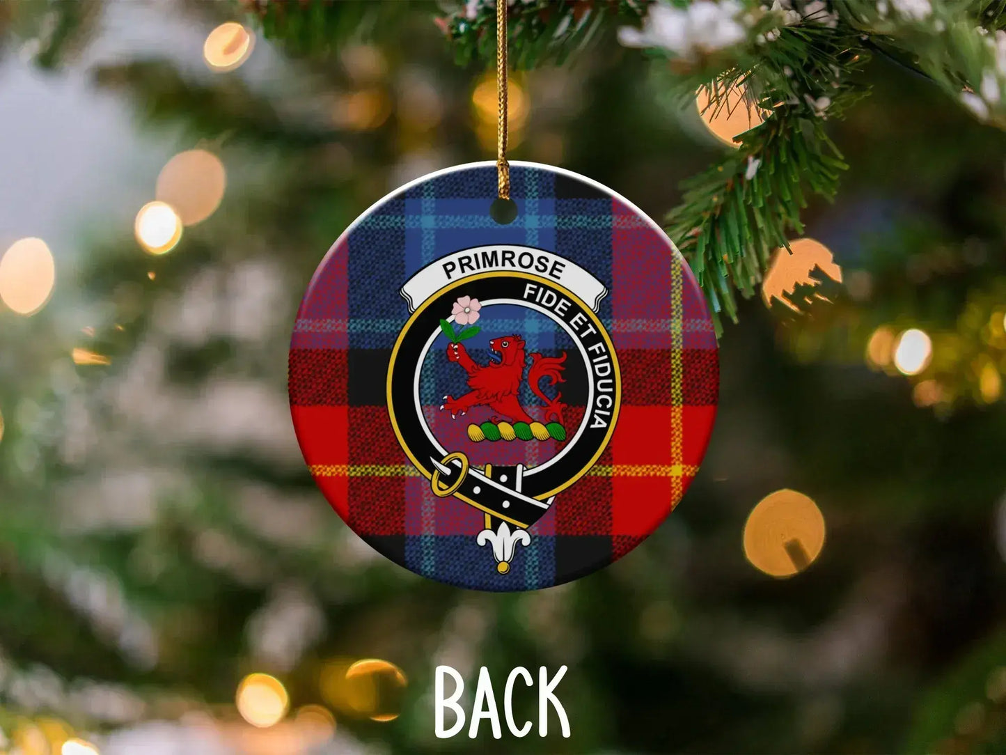 Primrose Family Crest Tartan Ornament product