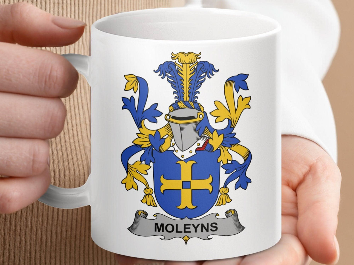 Moleyns Family Coat of Arms Emblem Design Mug - Celtic Ancestry Gifts