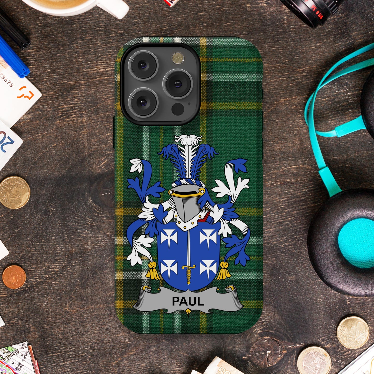 Paul Family Crest Design Cell phone cover - Celtic Ancestry Gifts