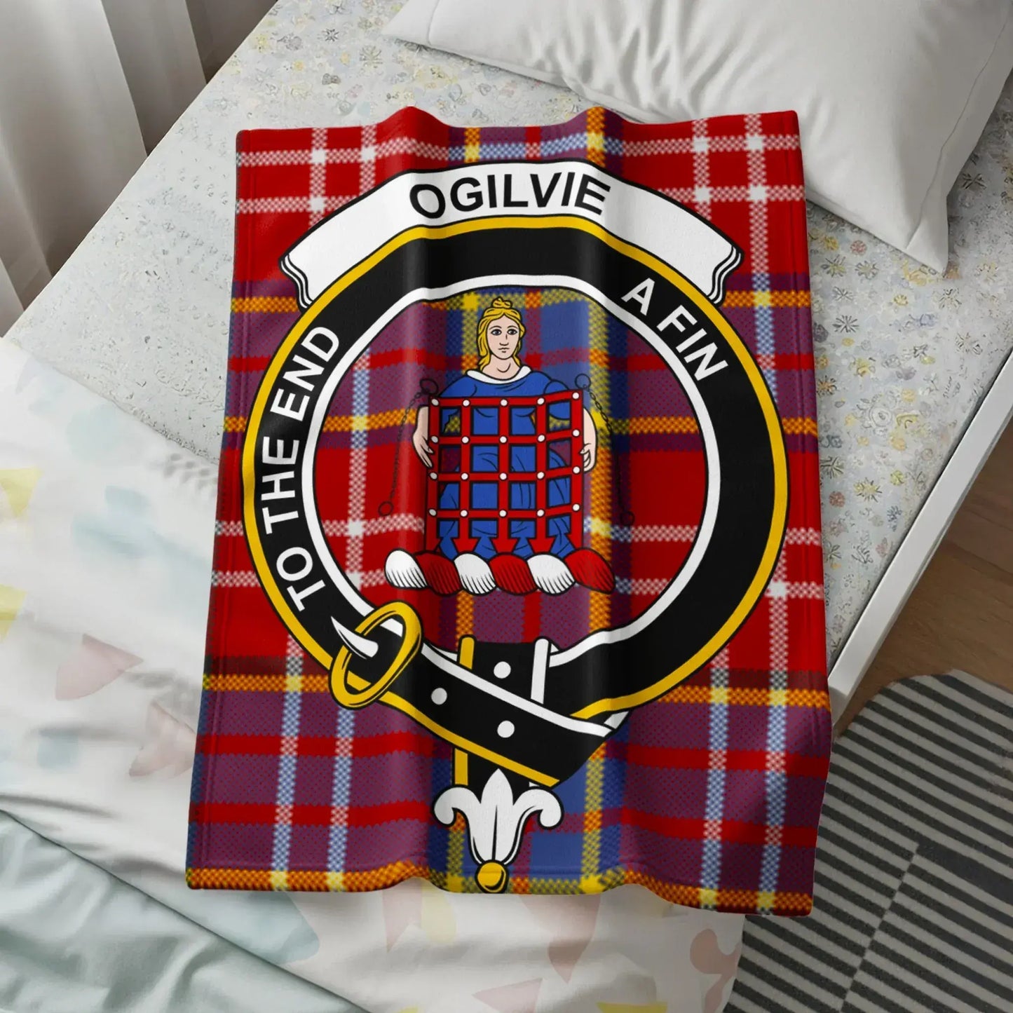 To The End A Fin Clan Ogilvie Tartan Blanket product