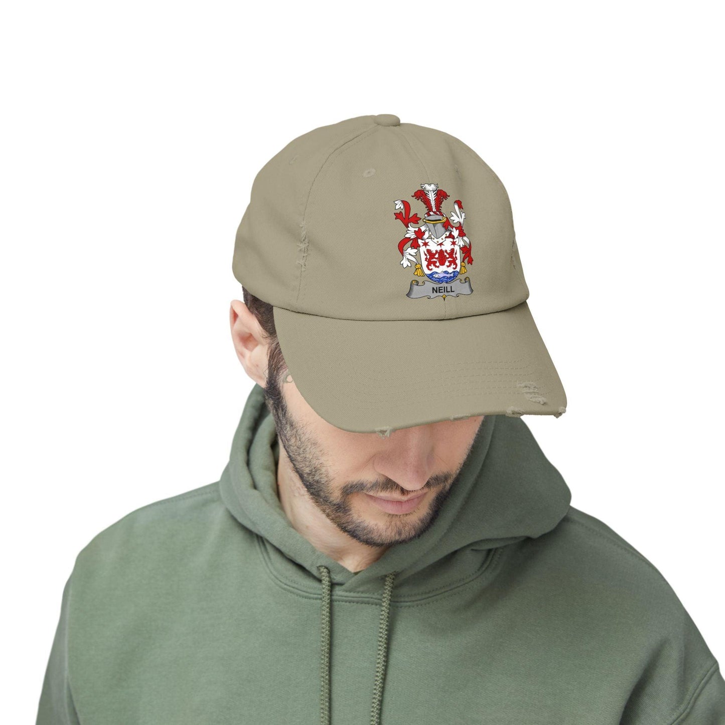 Custom Irish Coat of Arms Distressed Baseball Cap