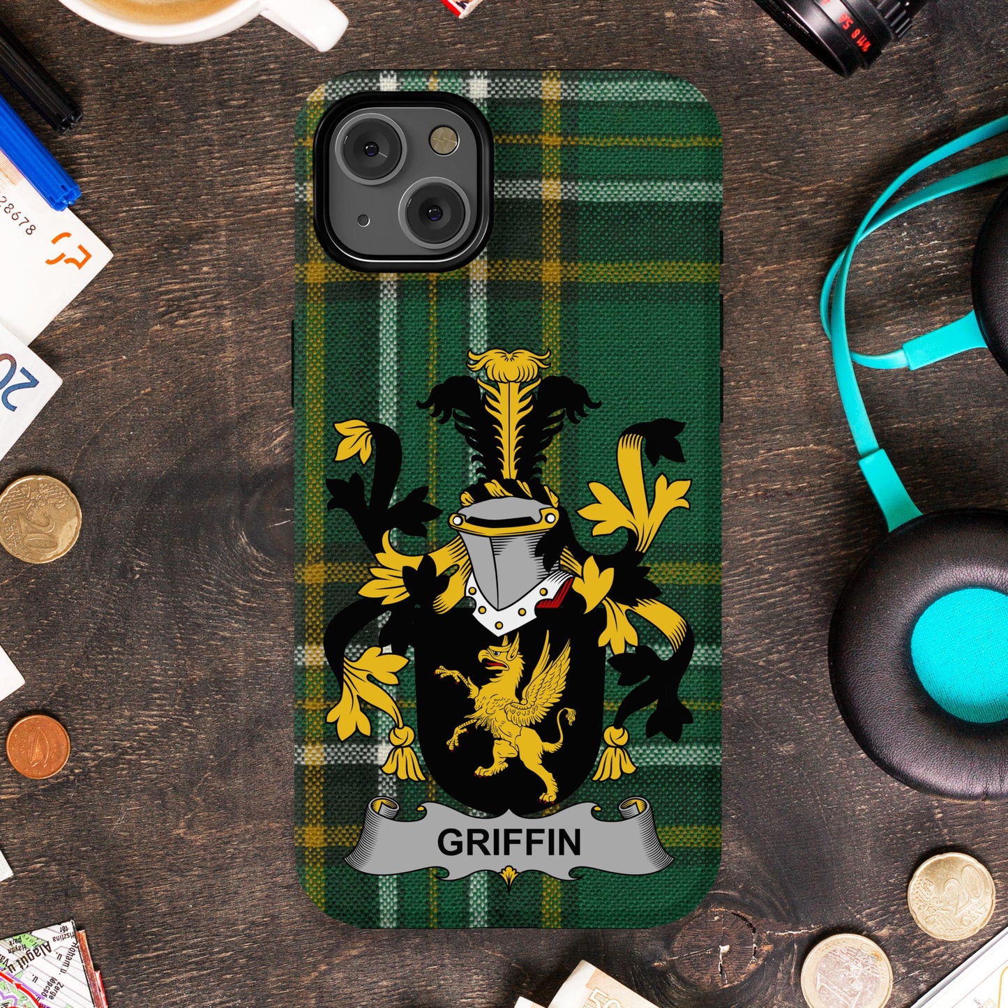 Griffin surname Irish Family Crest Cell Phone Cover - Celtic Ancestry Gifts
