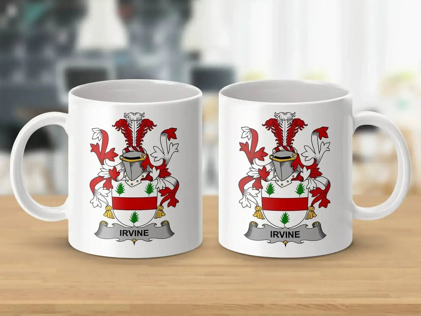 Irvine Family Irish Surname Crest Novelty Souvenir Mug - Celtic Ancestry Gifts