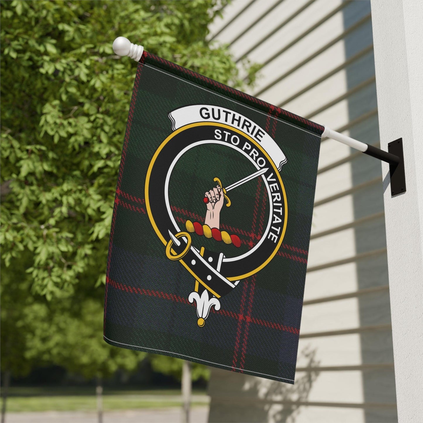 Guthrie Clan Scottish Tartan Garden Flag - Celtic Ancestry Gifts