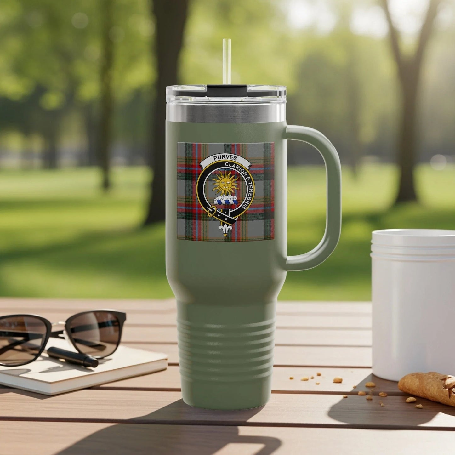 Stylish Green Tartan Insulated Travel Mug Product type