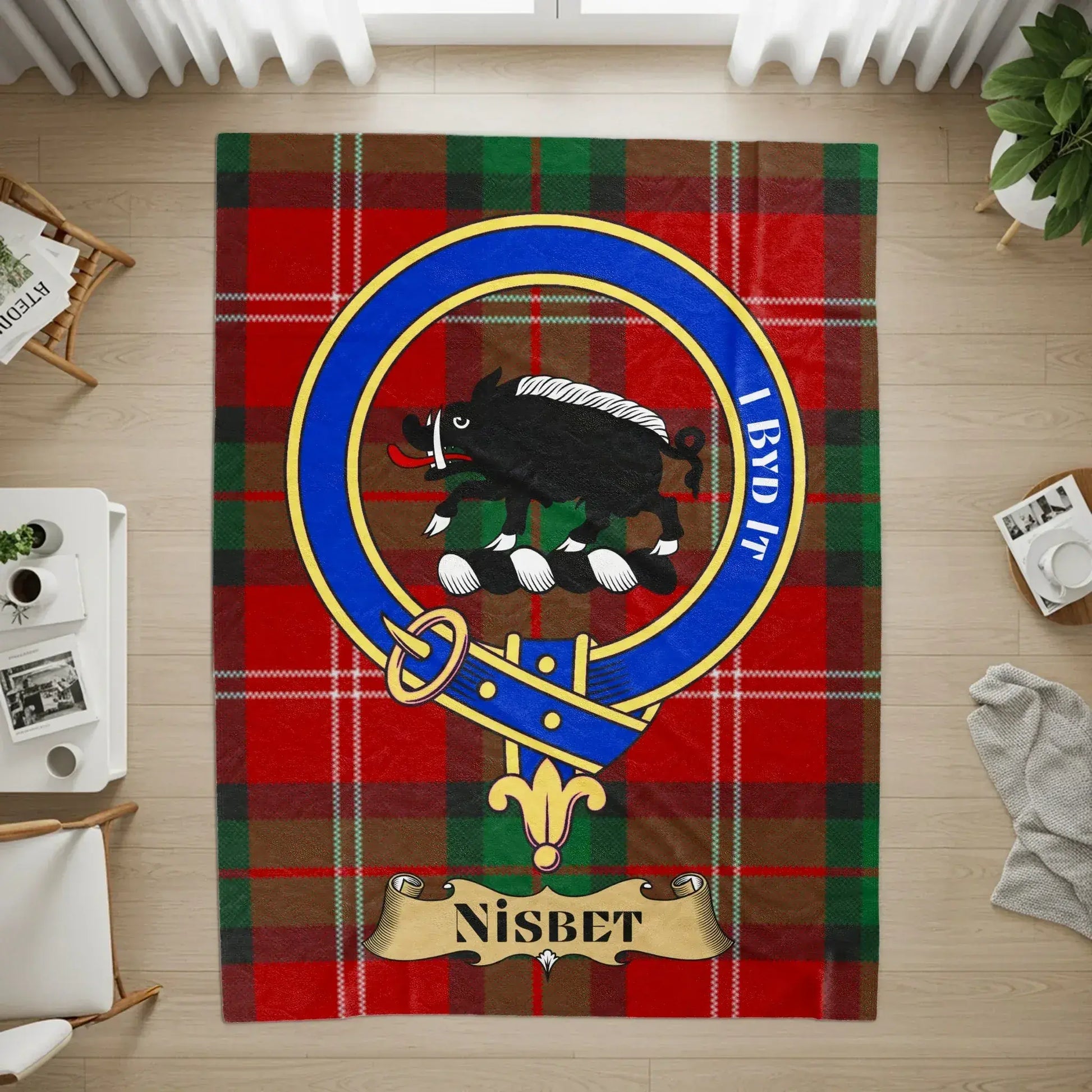 Personalized Scottish Family Crest Plaid Rug product type