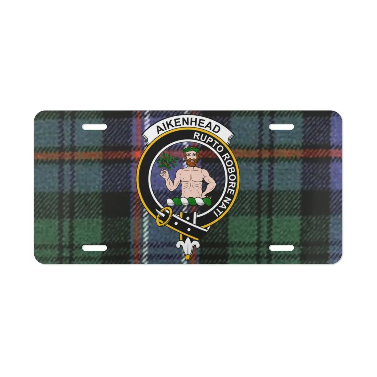 Tartan License Plate with Aikenhead Crest design product