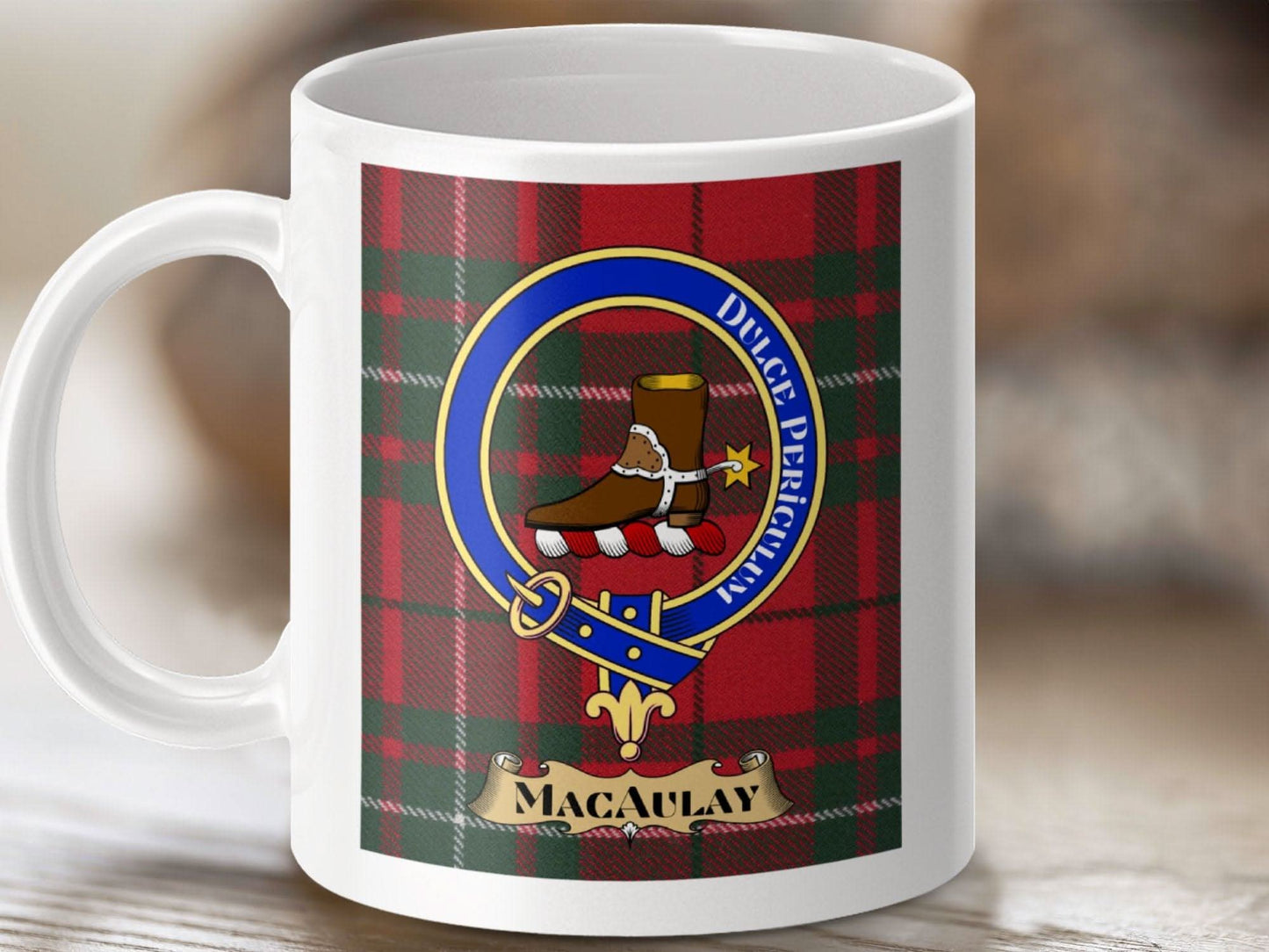MacAulay Clan Crest Emblem Displayed On A Mug product