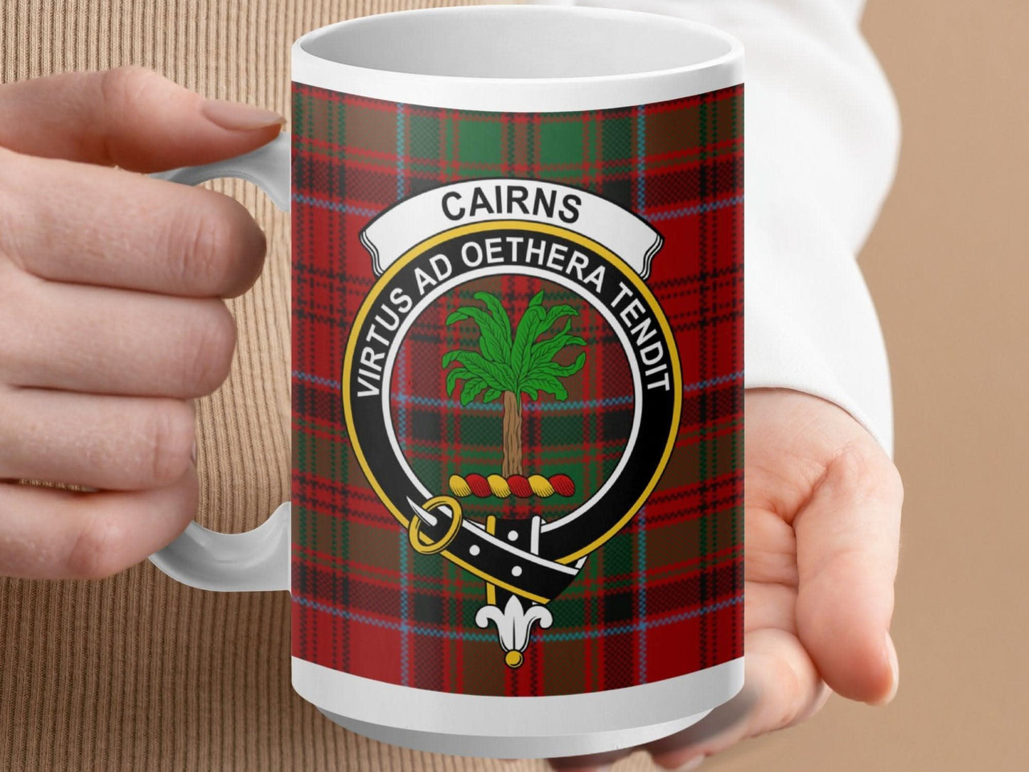 Cairns Virtus Ad Oethera Tendit Clan Tartan Mug product type