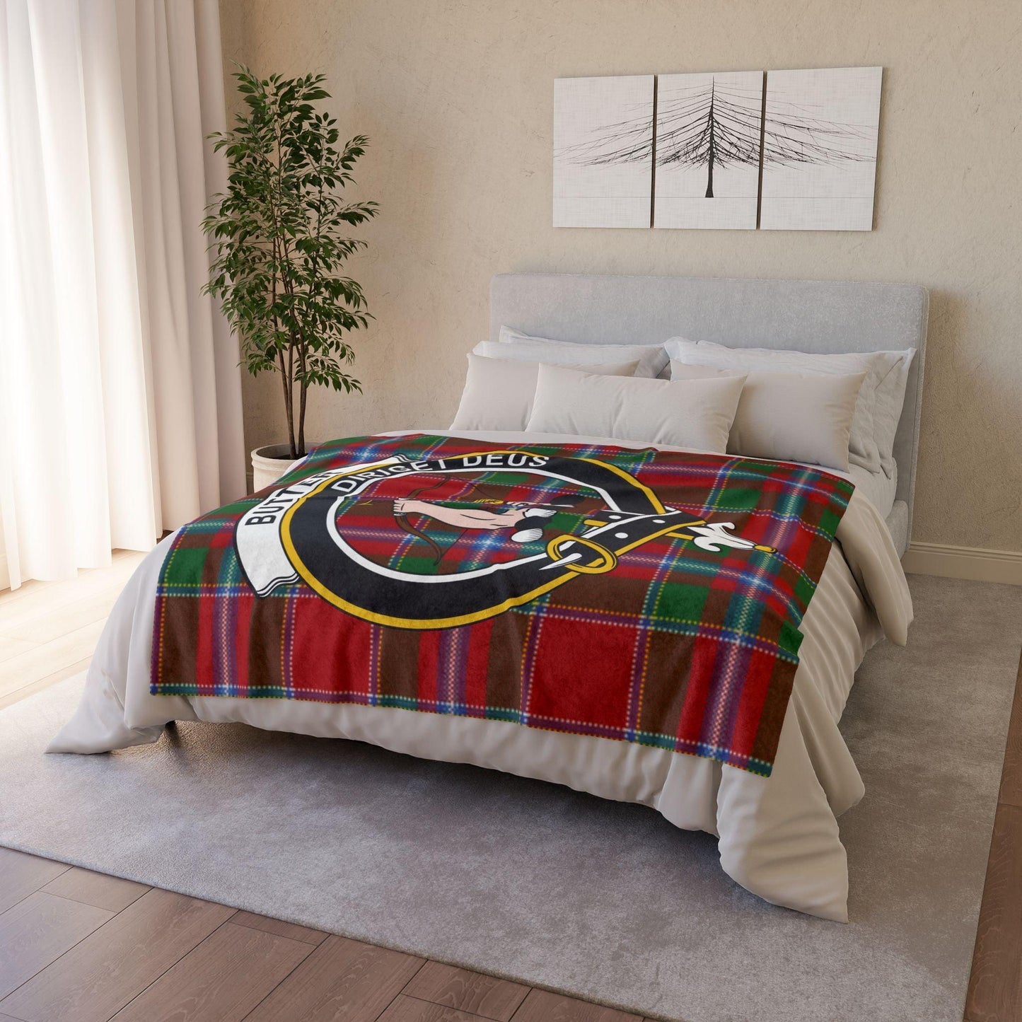 Butter Clan Crest Scottish Tartan Blanket