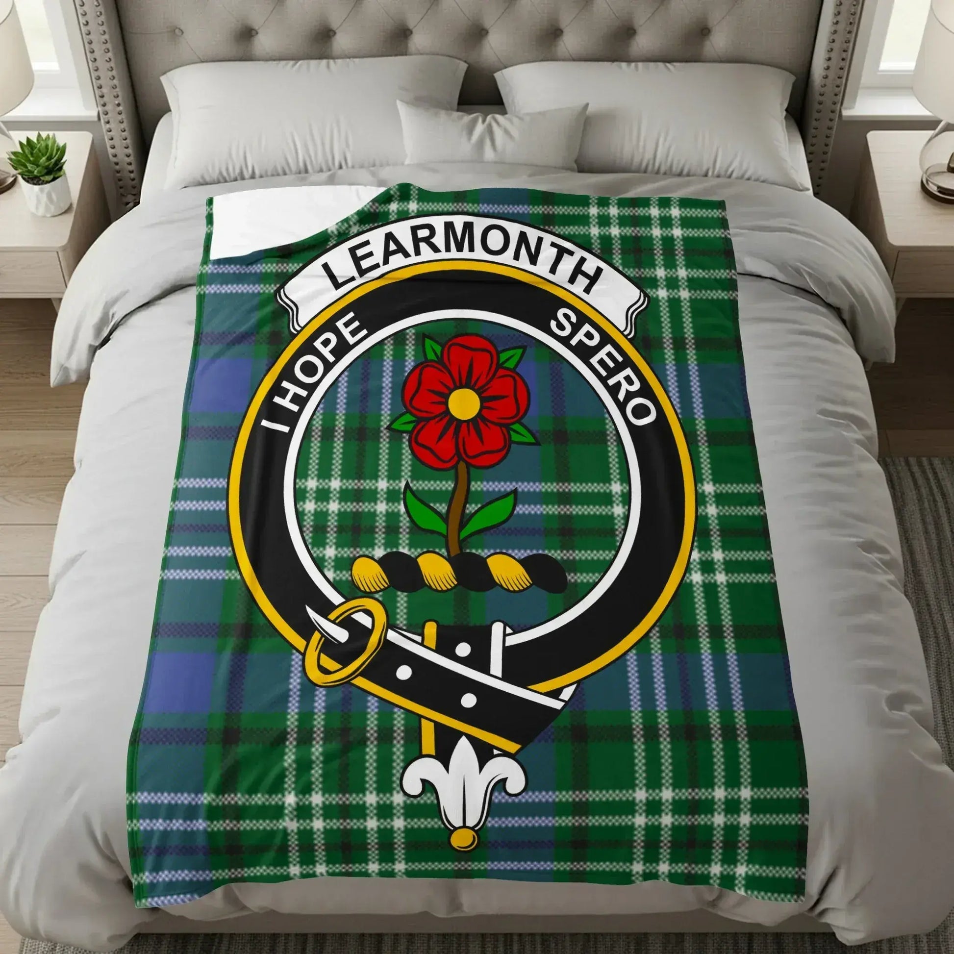 Learmonth Crest Plaid Tartan Pattern Bedding Product