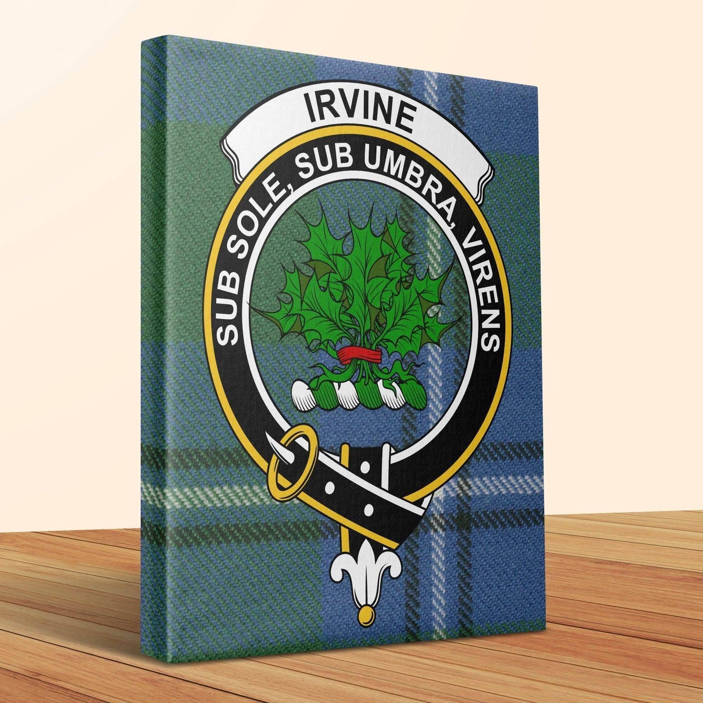 Irvine Scottish Tartan Crest Canvas - Celtic Ancestry Gifts