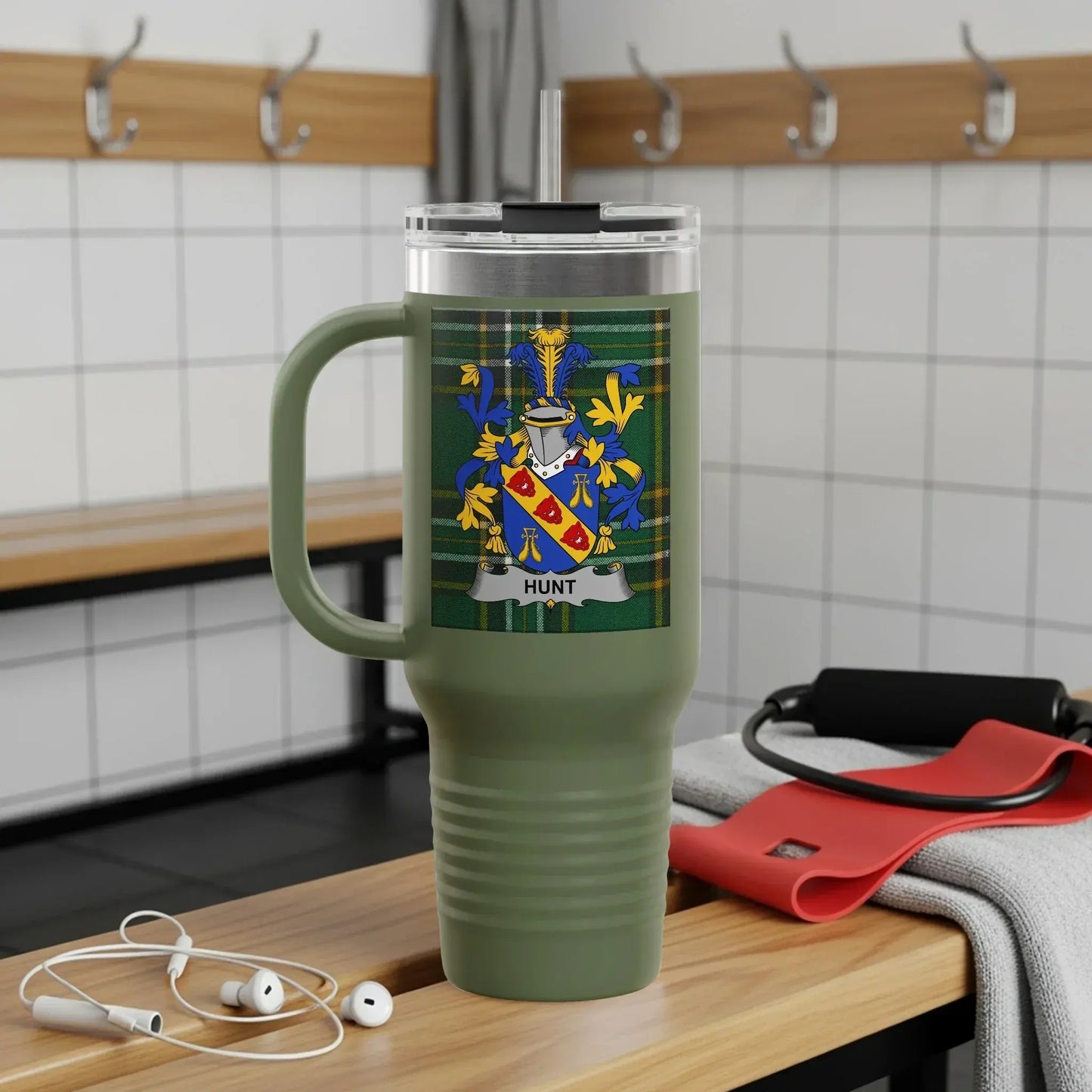 Personalized Coat of Arms Hunt Design Travel Mug product type