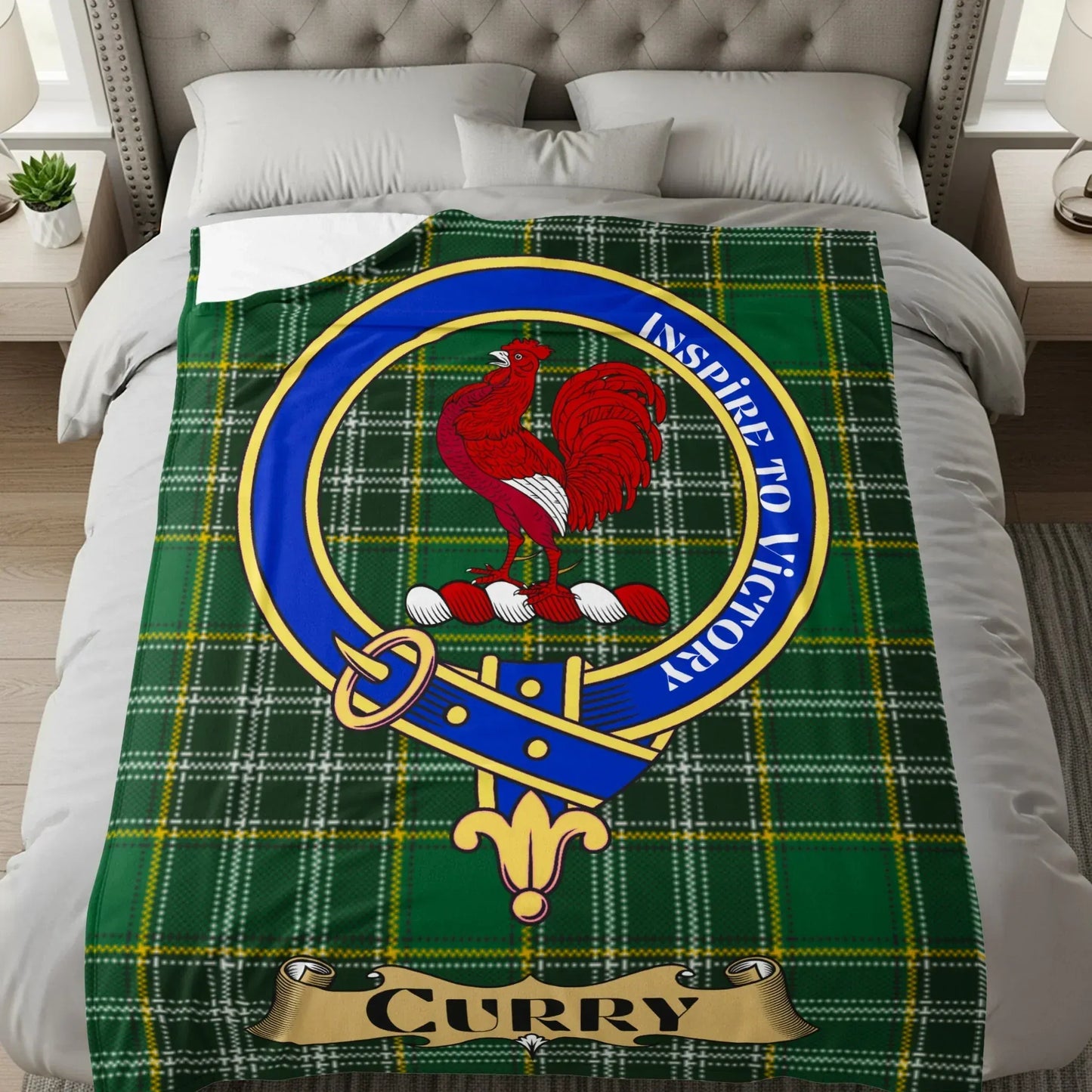 Curry Rooster Design Throw Blanket Product