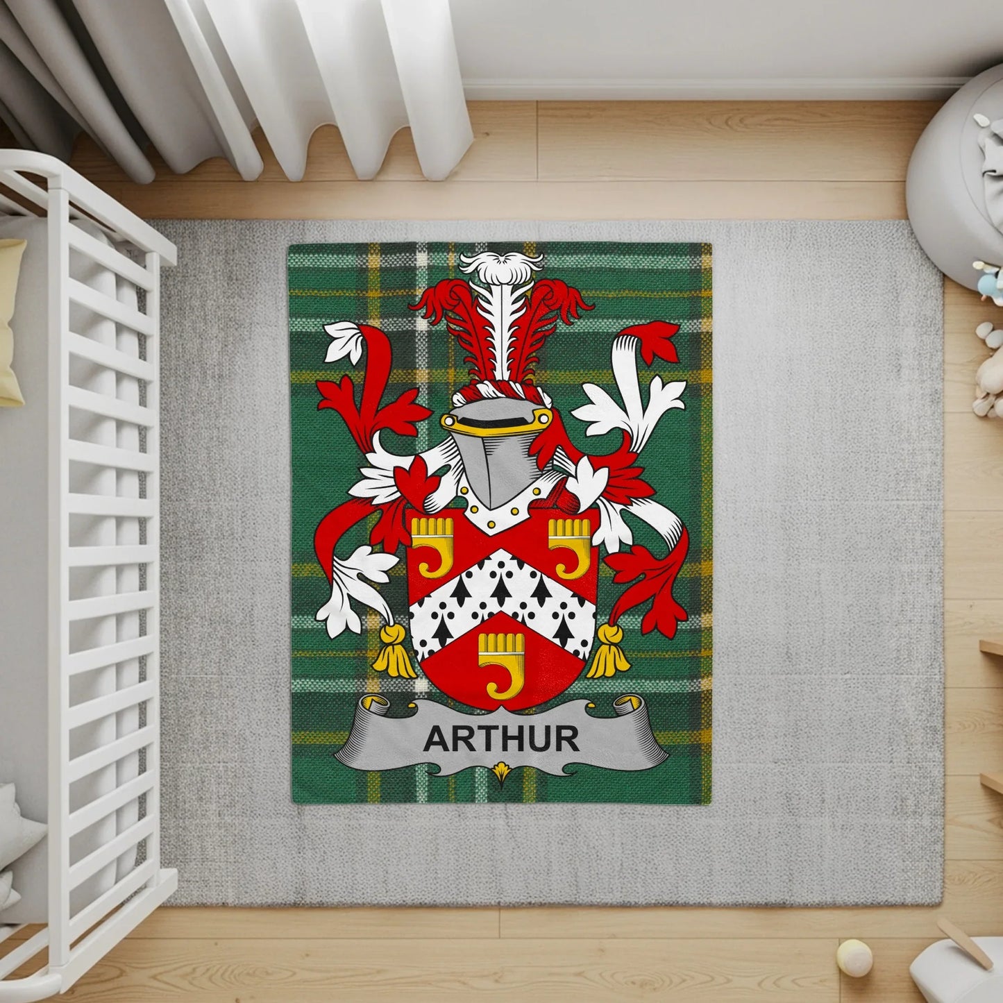 Family Crest Personalised Baby Blanket product
