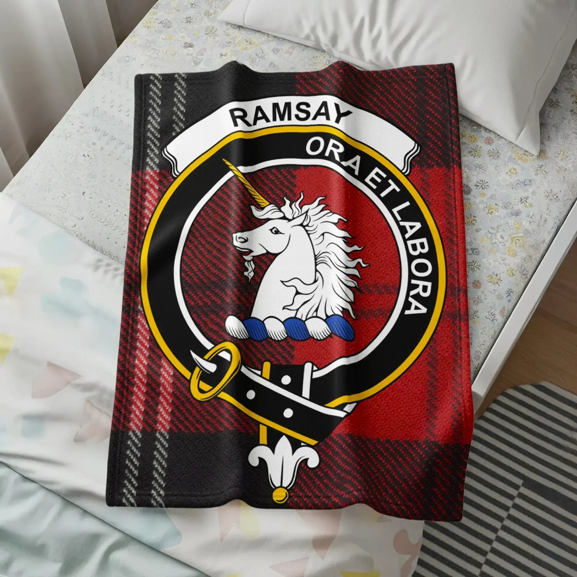 Ramsay Ora Et Labora Tartan Print Blanket product