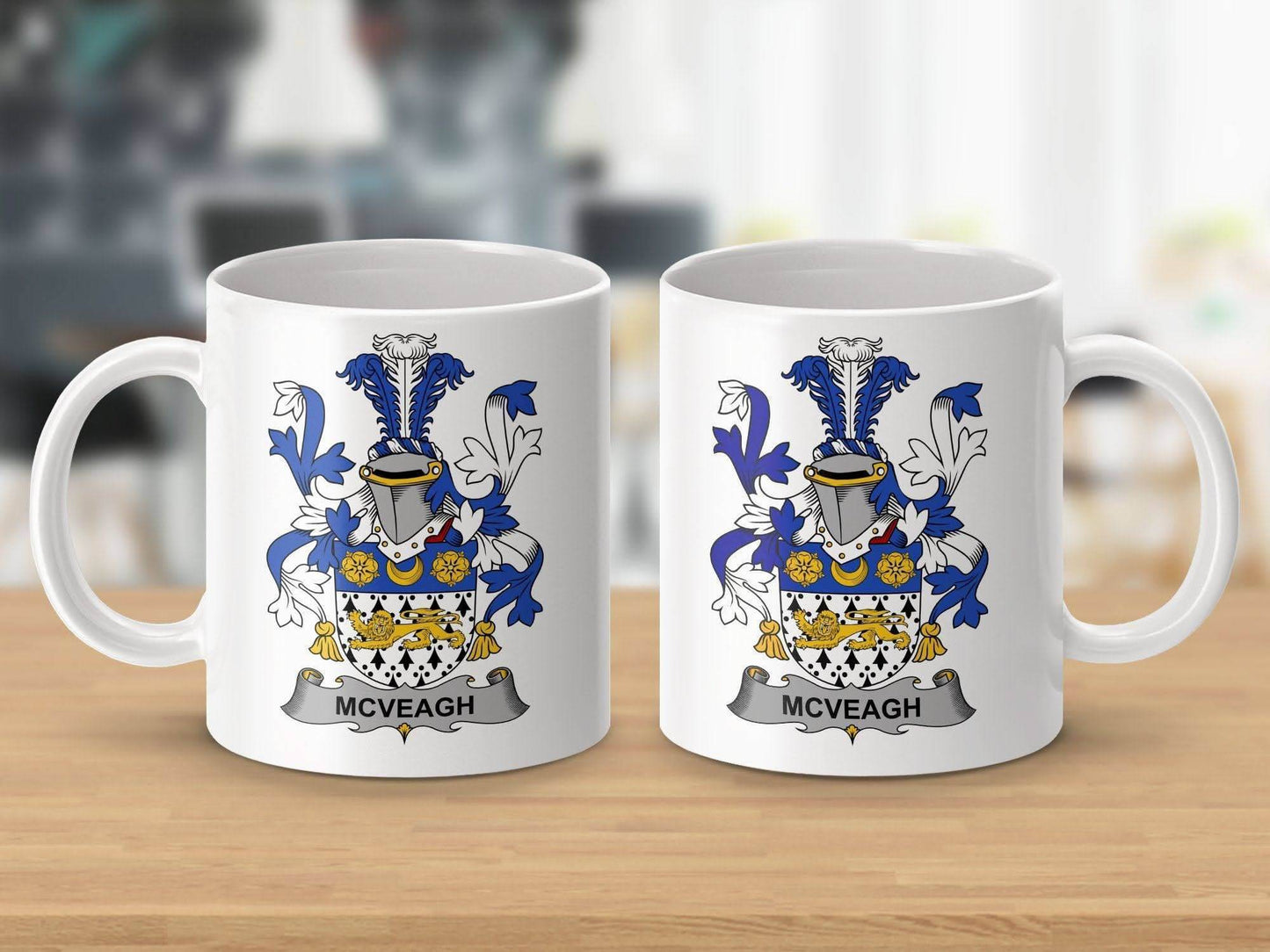 McVeagh Surname Irish Family Crest Mug - Celtic Ancestry Gifts