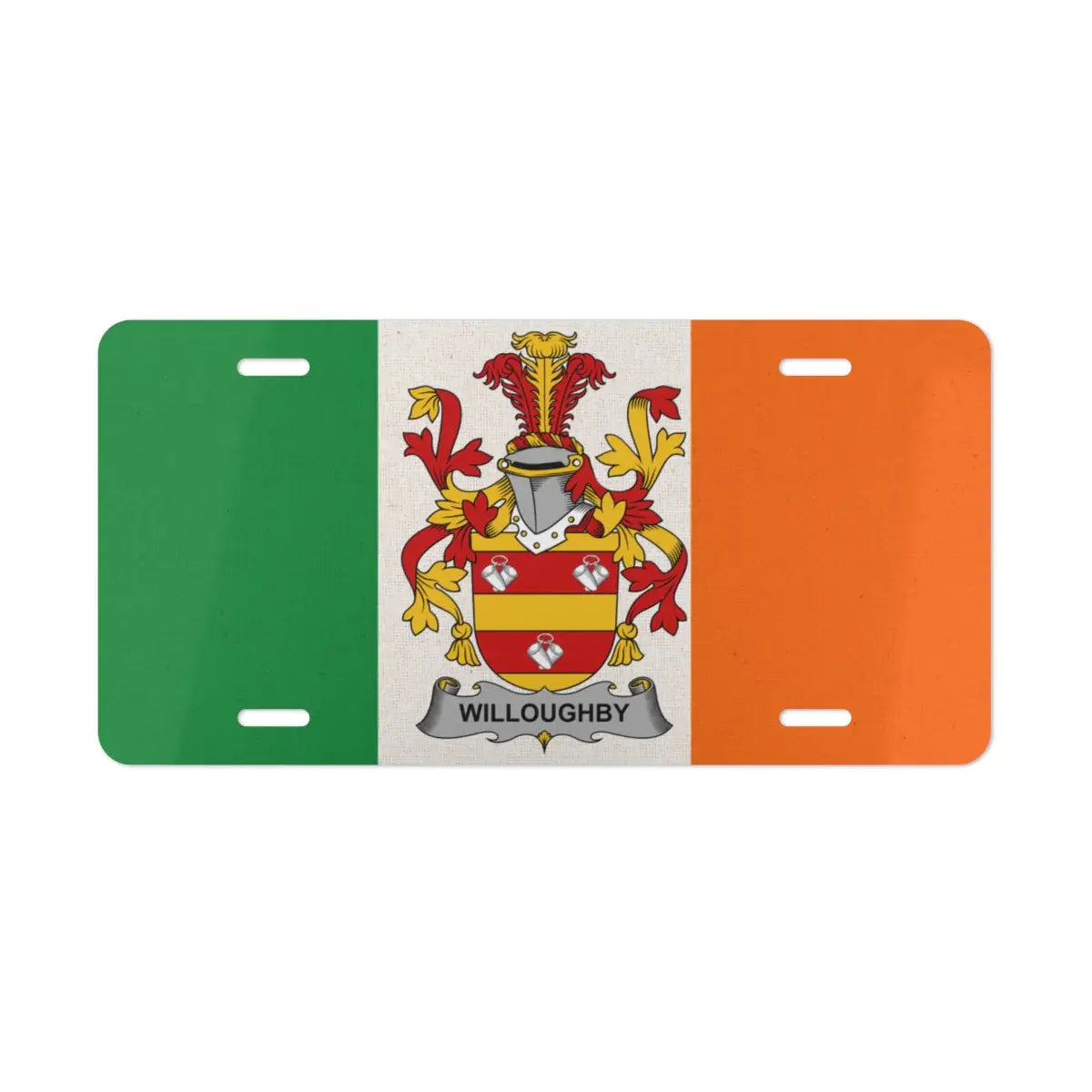 Willoughby Family Crest Irish Flag License Plate product