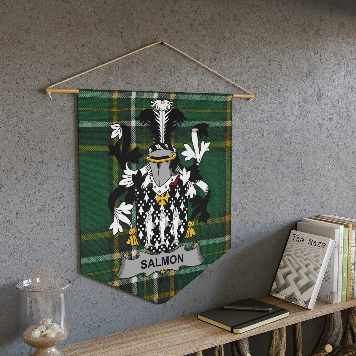 Green Tartan Crest Banner for Walls Home Decor product