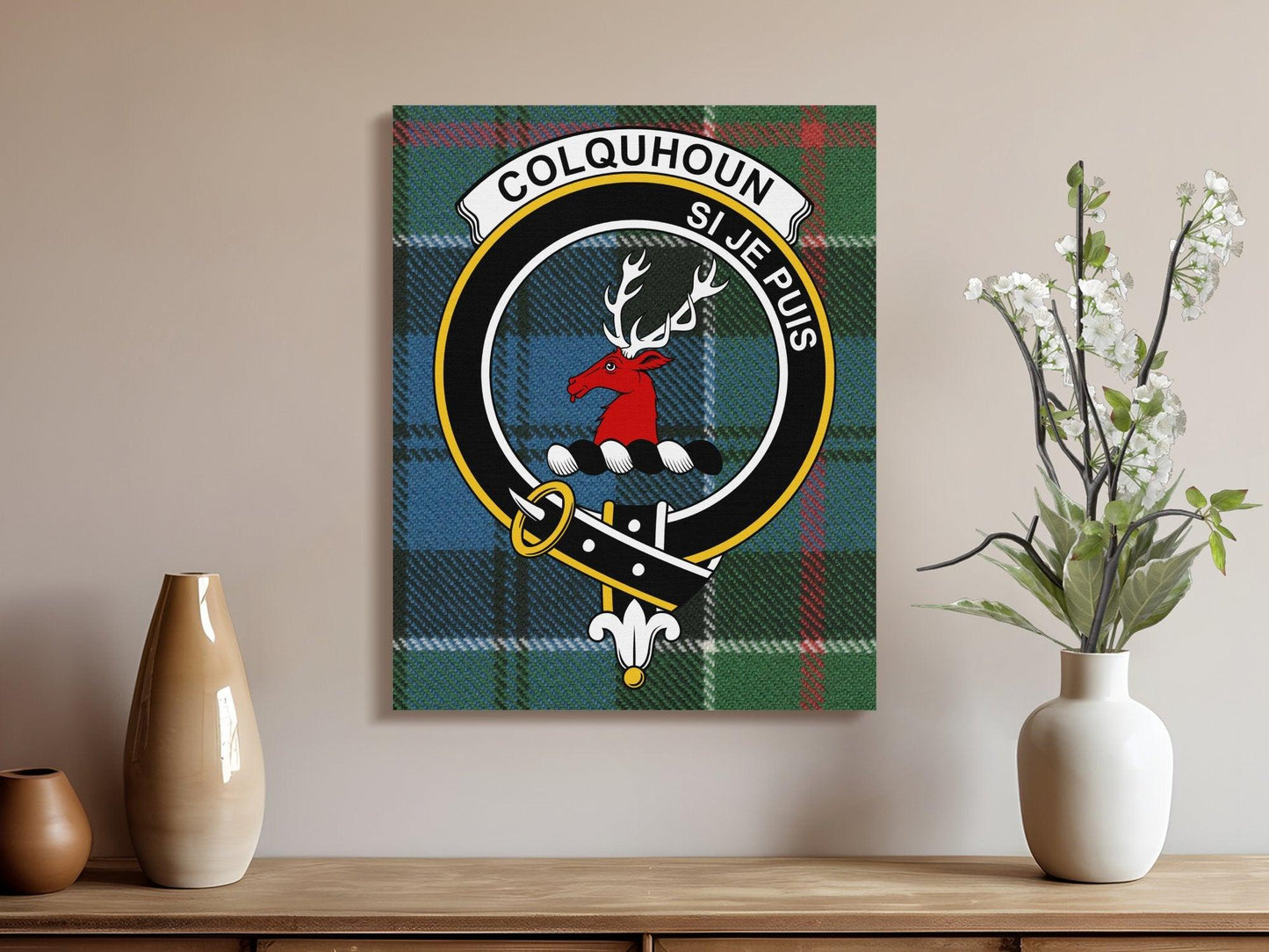 Colquhoun Clan Tartan Plaid Wall Art Display product type