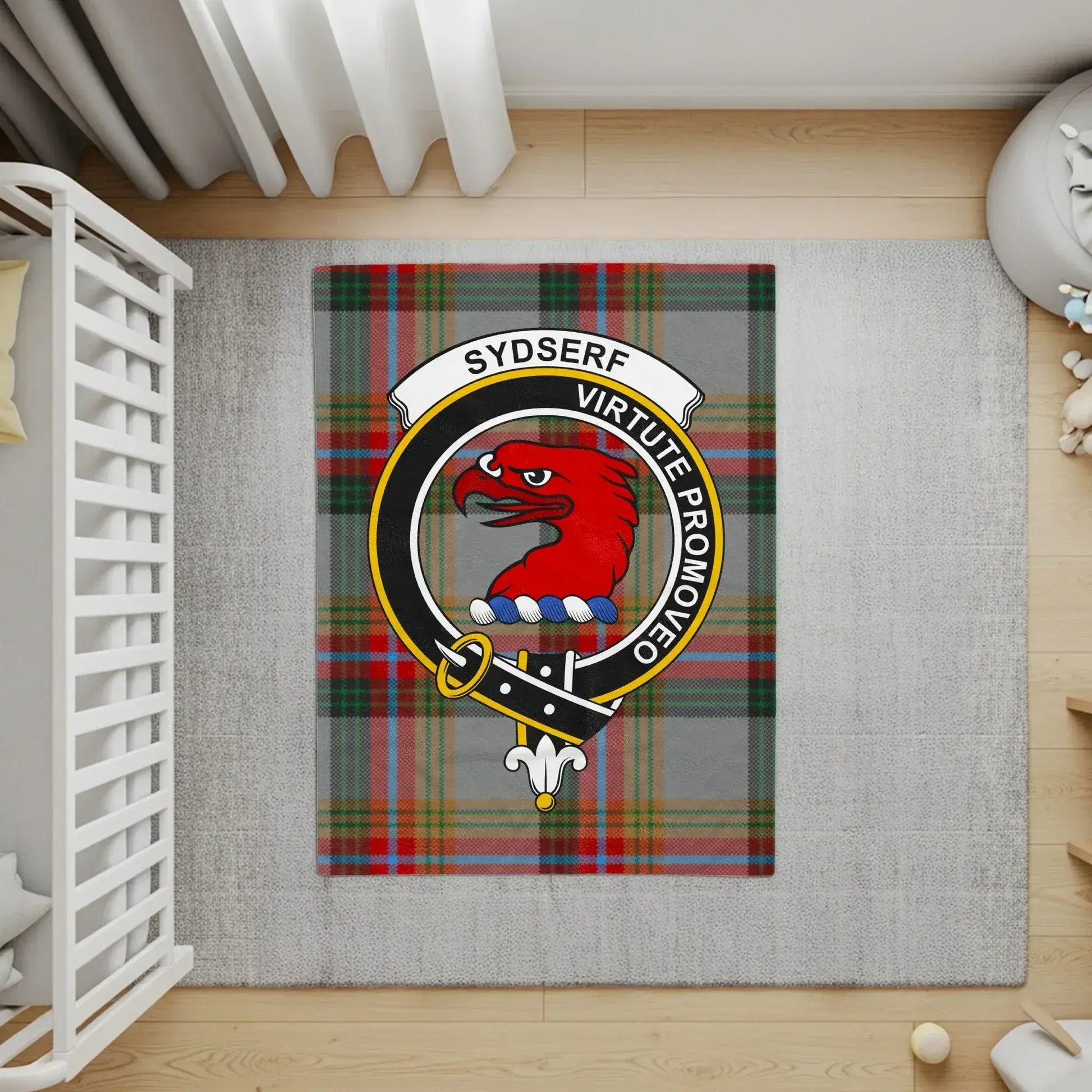 Family Crest Tartan Eagle Emblem Area Rug product type