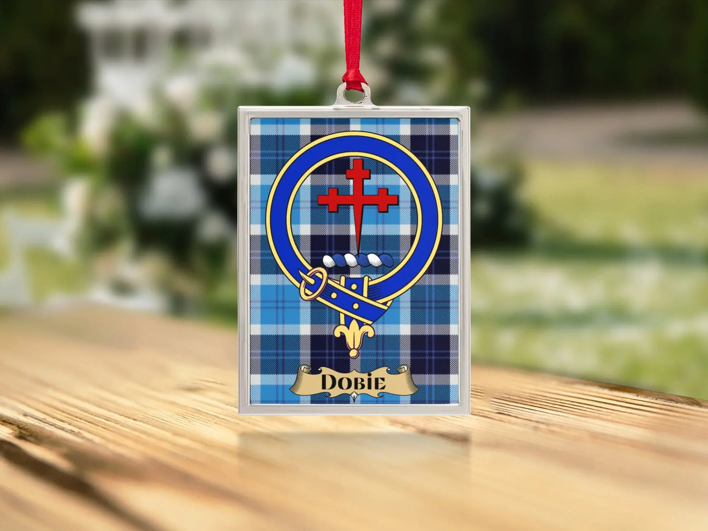 Dobie Family Crest Blue Plaid Design Rectangular product