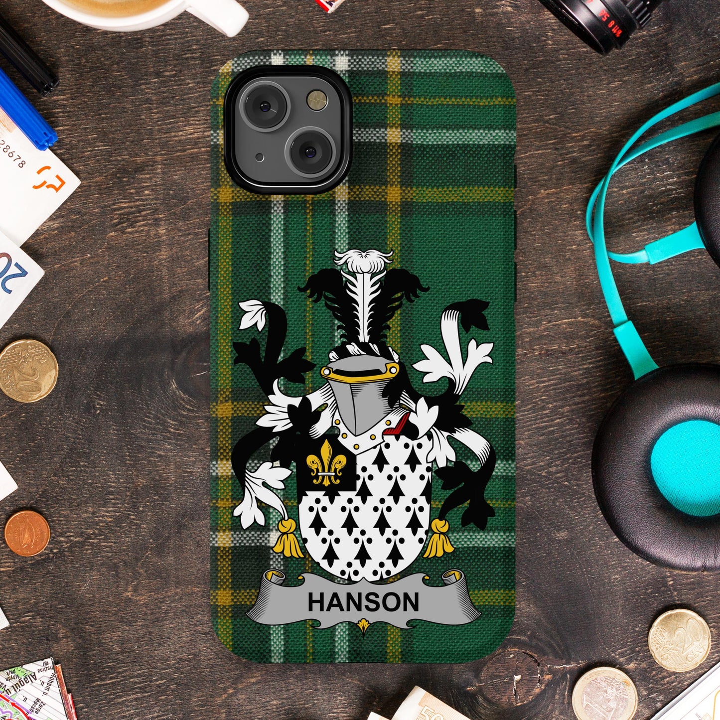 Hanson Surname Irish Family Crest Cell Phone Cover - Celtic Ancestry Gifts