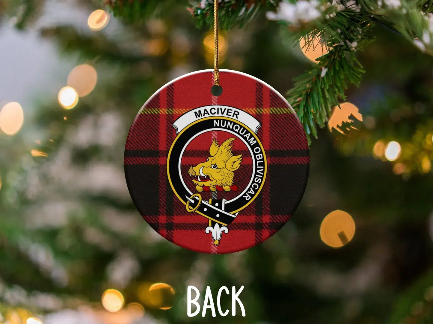 Maciver Tartan Family Clan Crest Ornament product