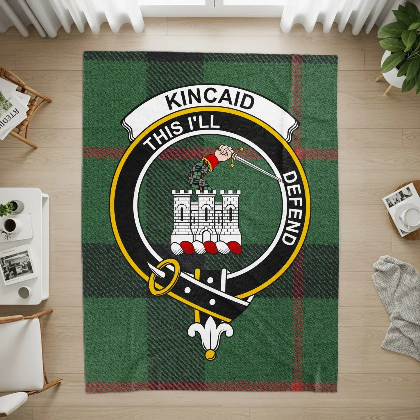 Kincaid This I'll Defend Plaid Crest Rug product type