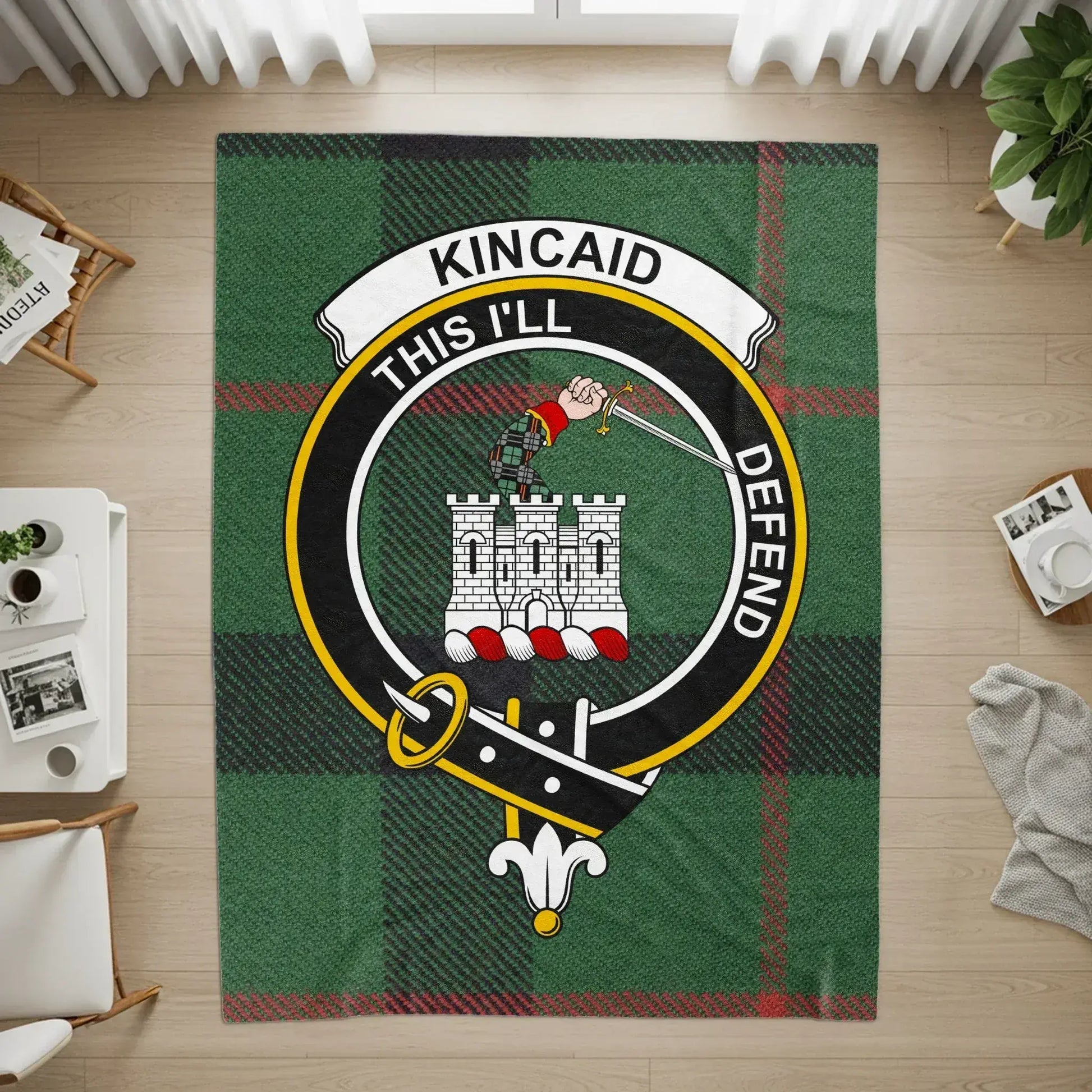 Kincaid This I'll Defend Plaid Crest Rug product type