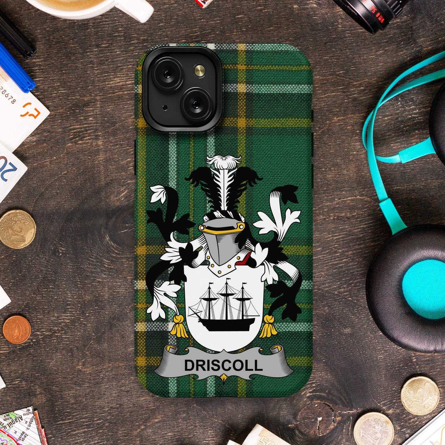Driscoll Heraldic Crest Plaid Case for Electronic product