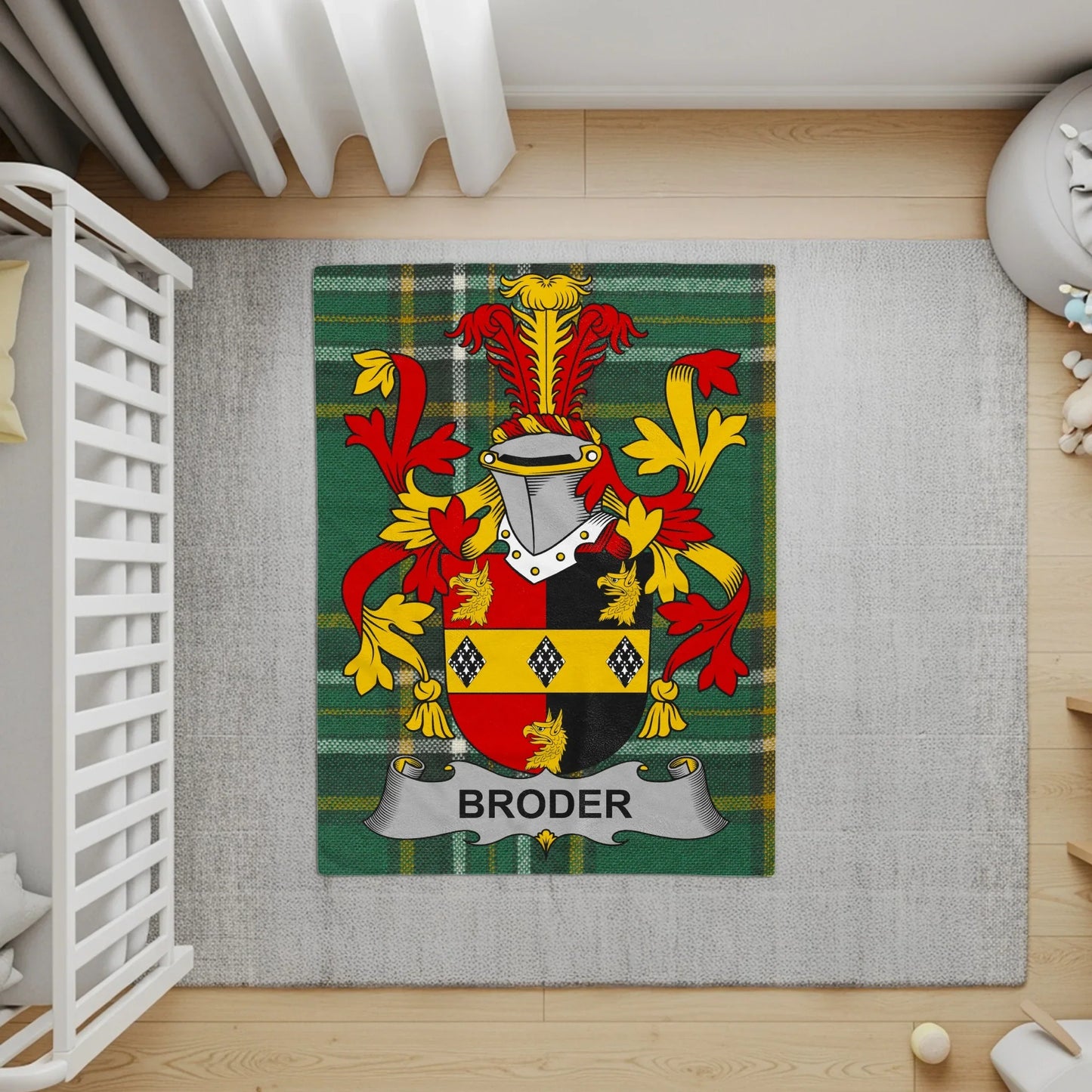 Personalized Family Crest Design Area Rug product type
