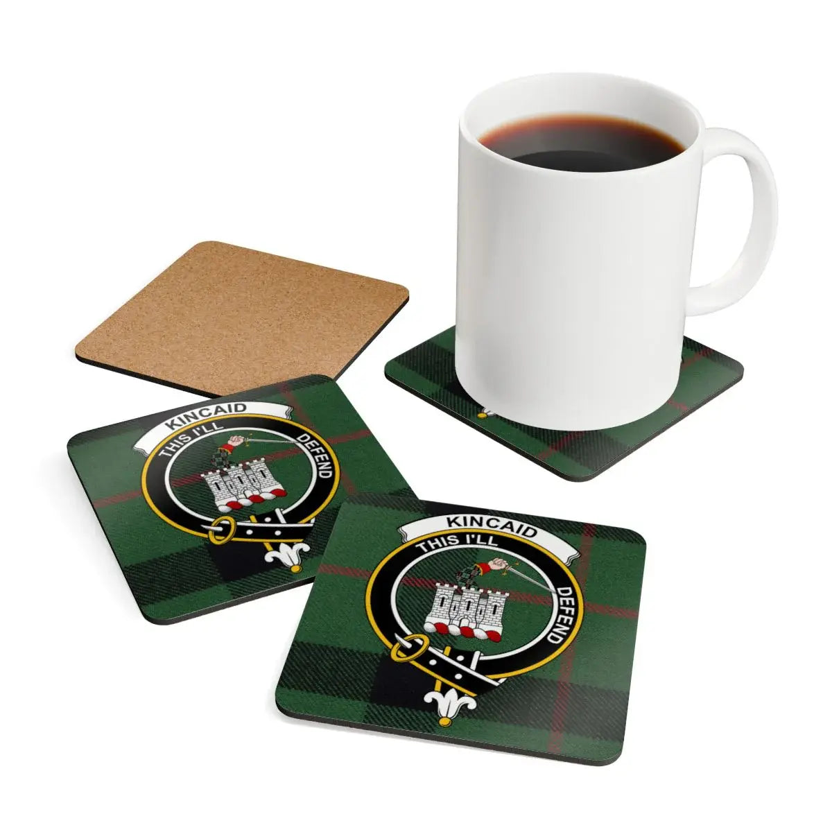 Kincaid Coat of Arms Plaid Pattern Drink Coaster product