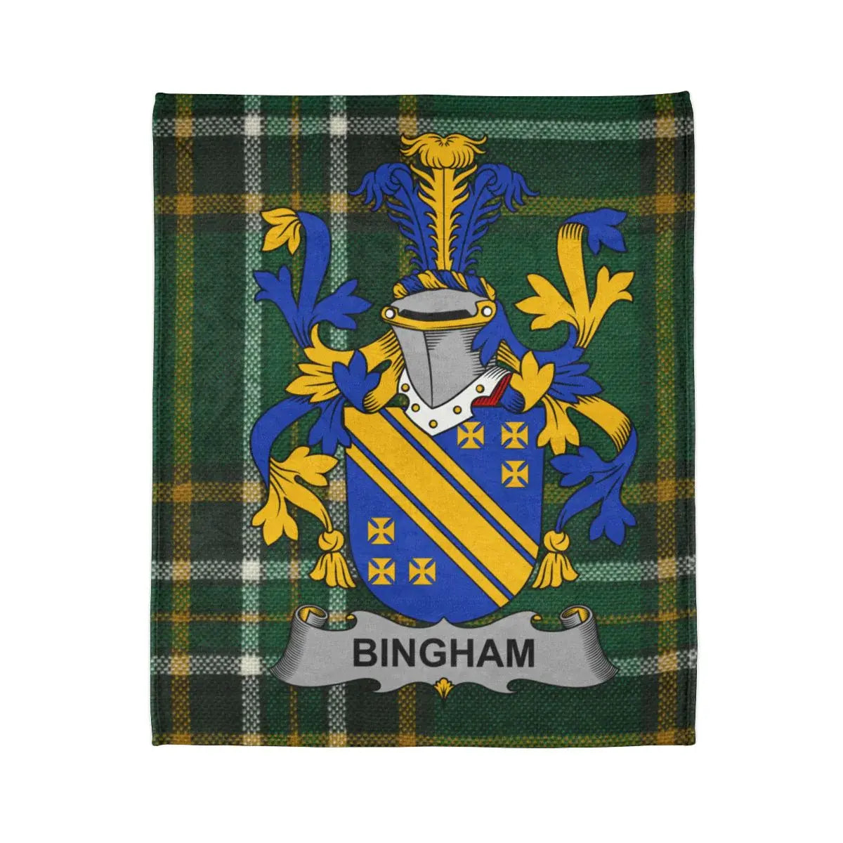 Bingham Family Crest Tartan Background Blanket product
