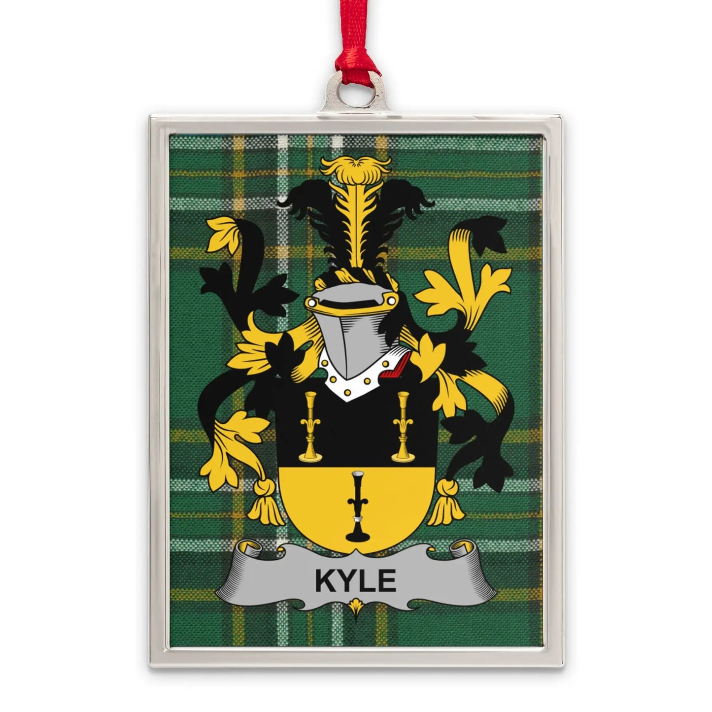 Kyle Family Crest Plaid Background Ornament product type
